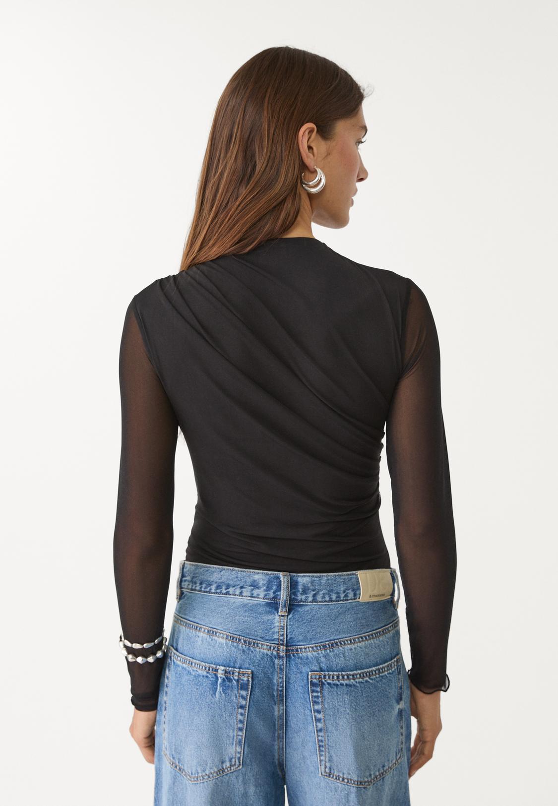 Blusa Transparente Top Transparente Stradivarius Body De Tule Com
