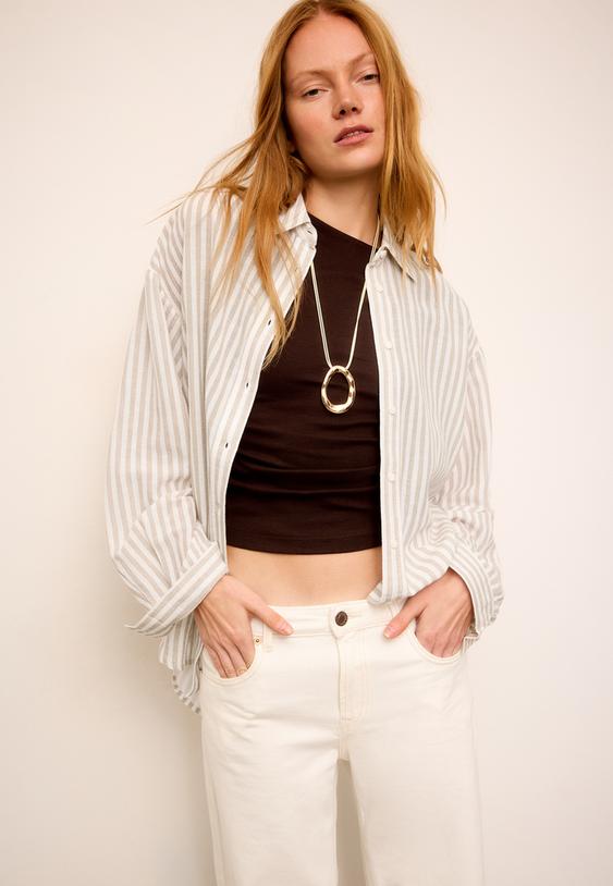 camicia effetto lino