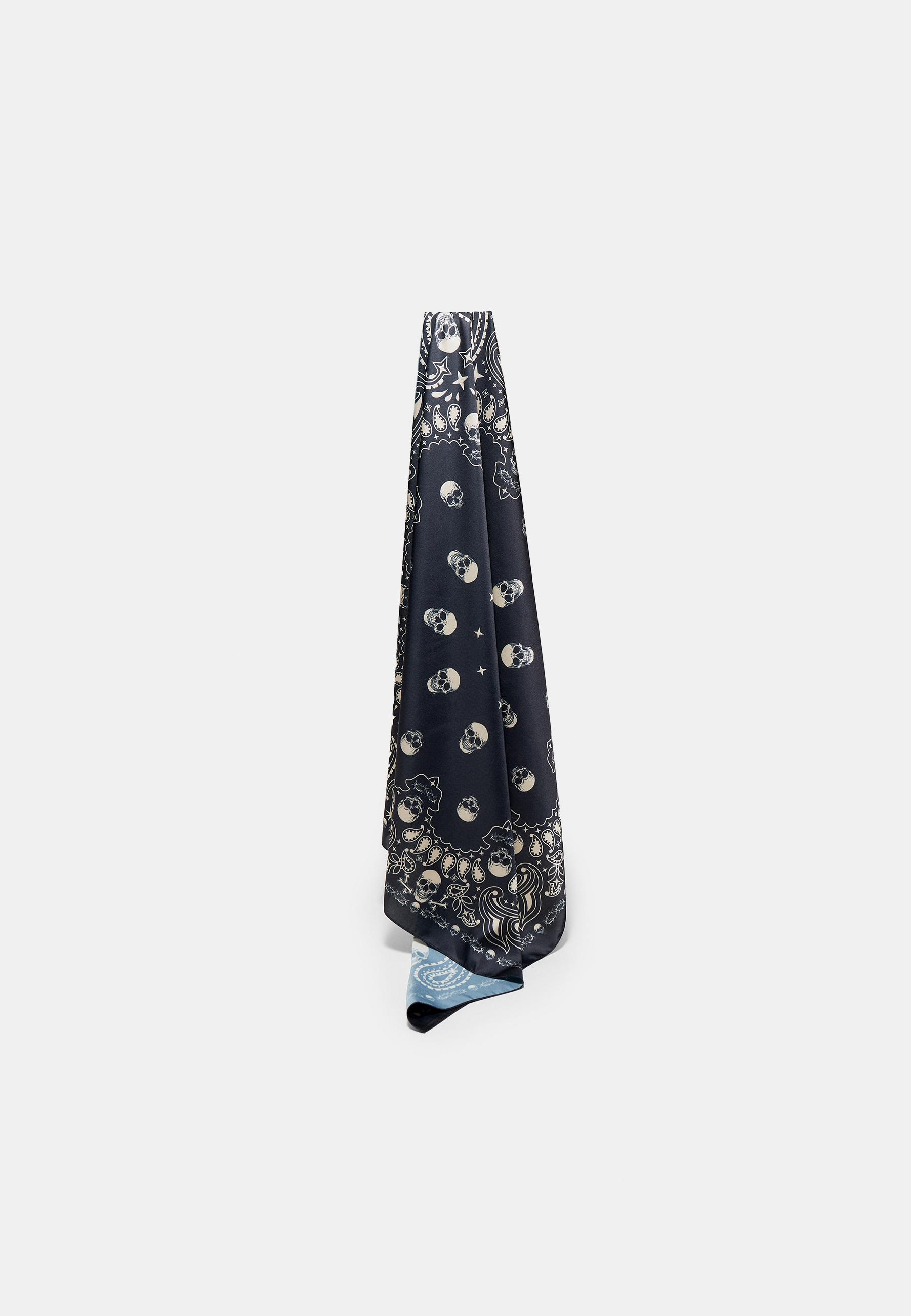 Skull print scarf — Black