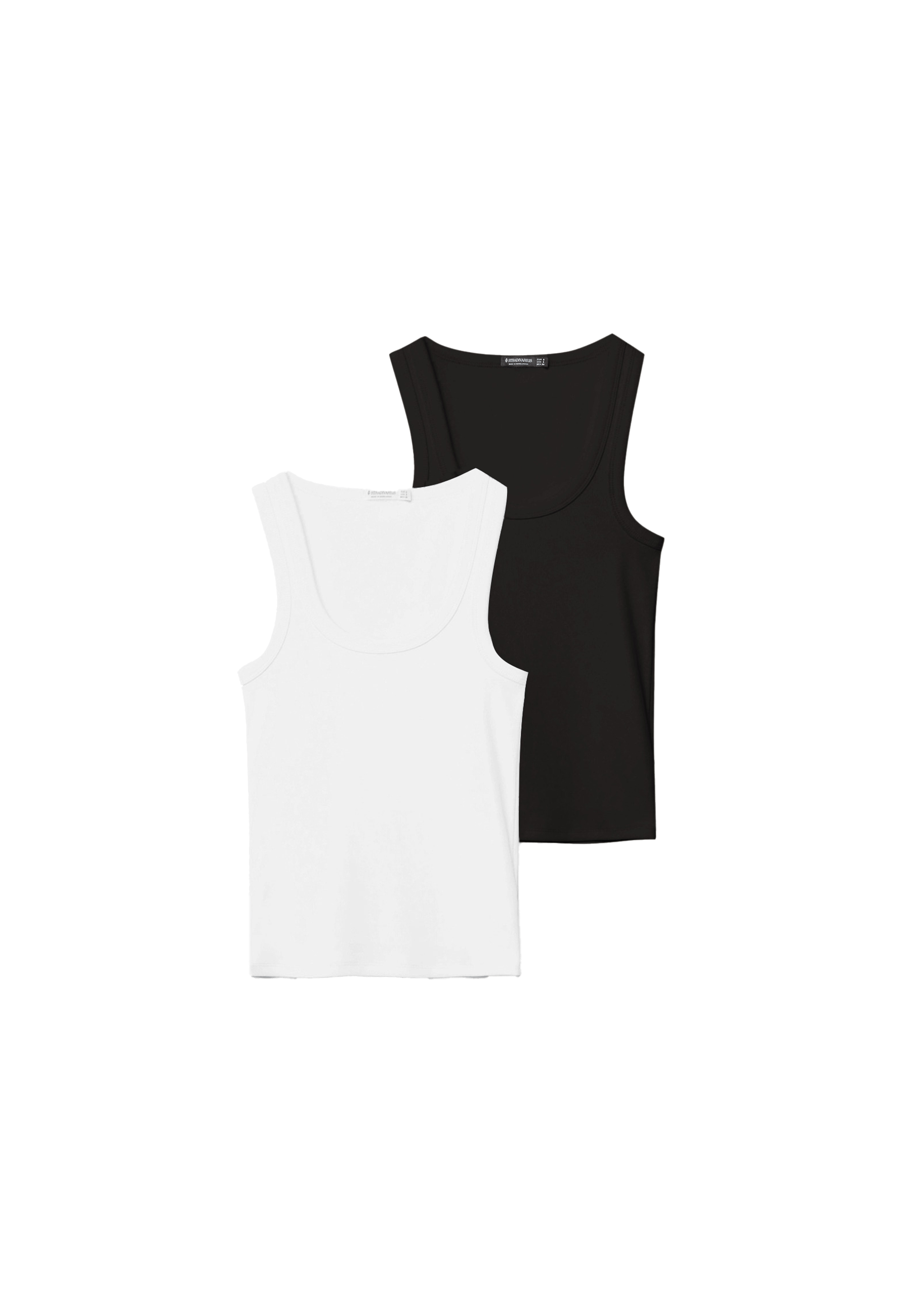 2-pack of fitted racerback tops — Black
