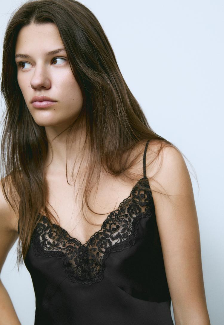top satine dentelle