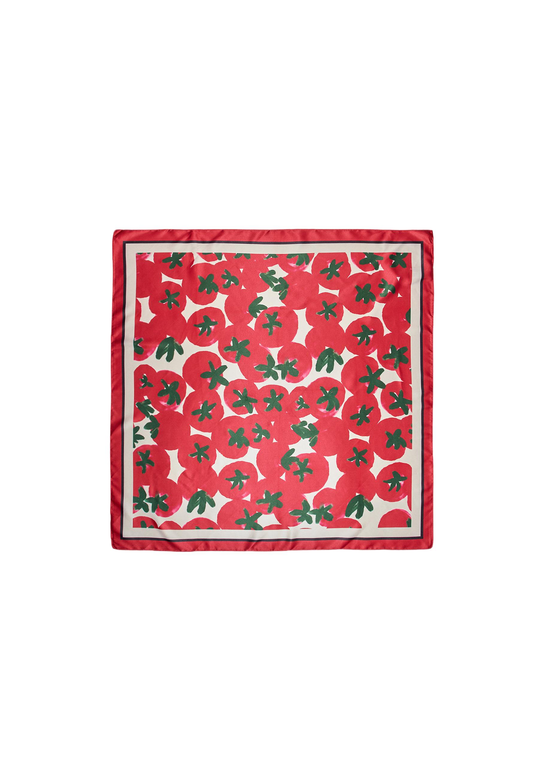 Tomato print scarf — Red