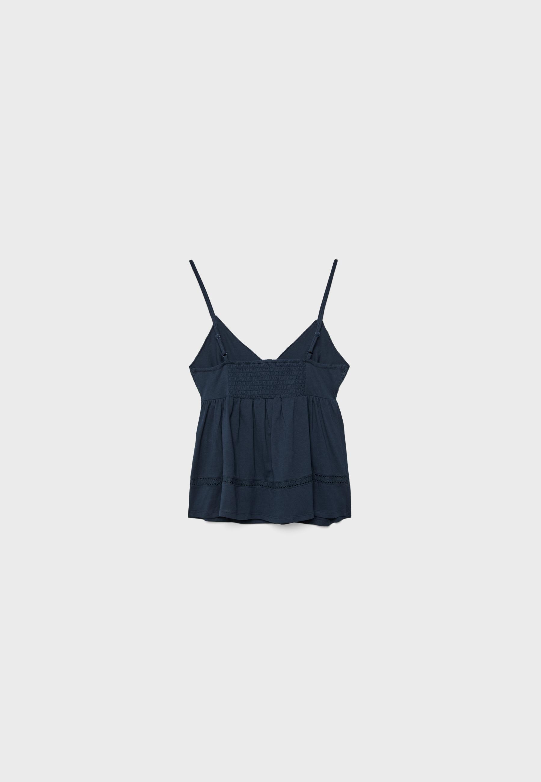 Crochet strappy top — Dark blue
