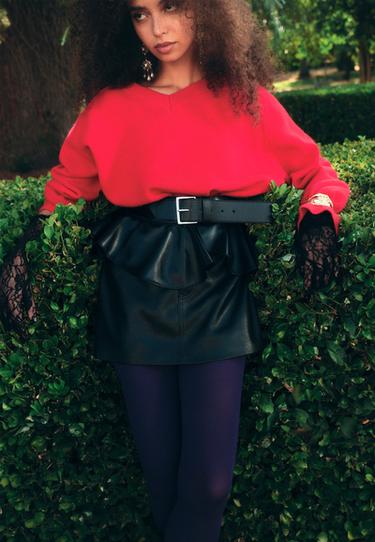 D62 leather effect skort — Black 1