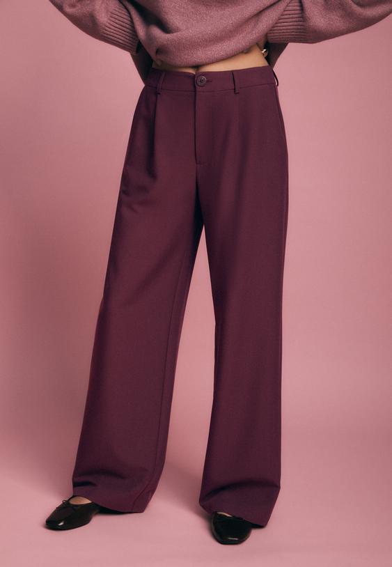 pantalon recto efecto lino