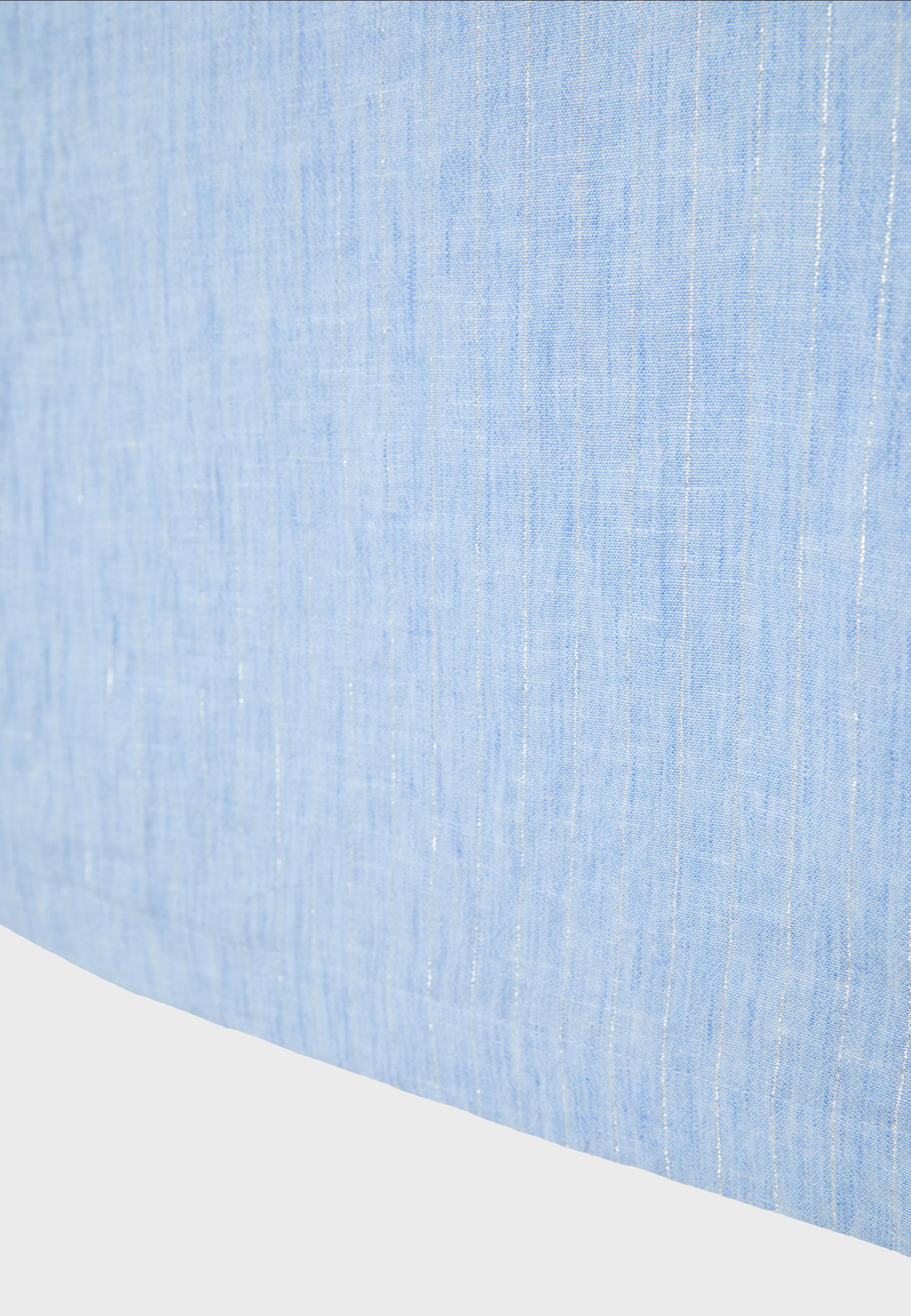 Striped rustic round neck top — Blue