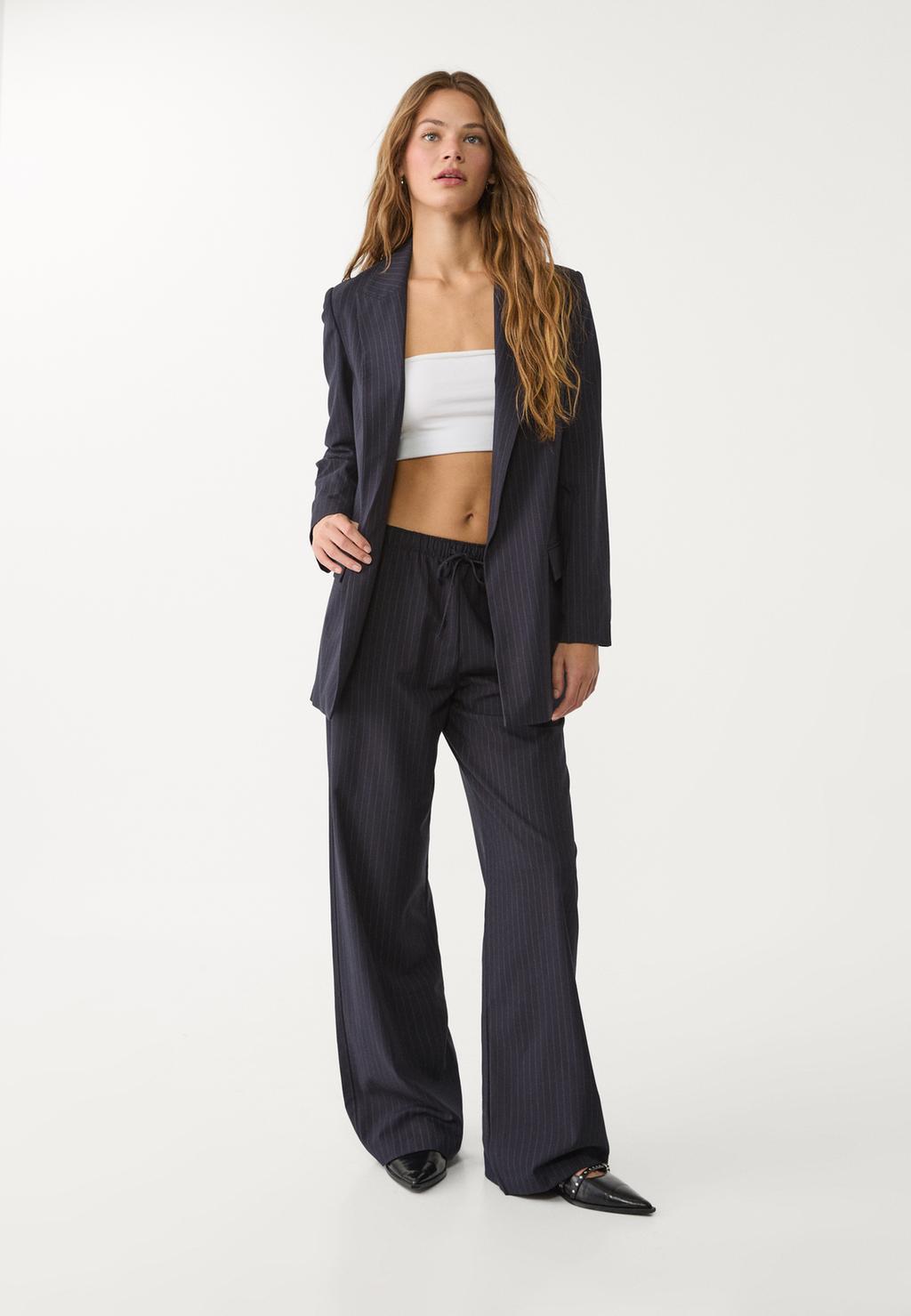 Flowing striped trousers