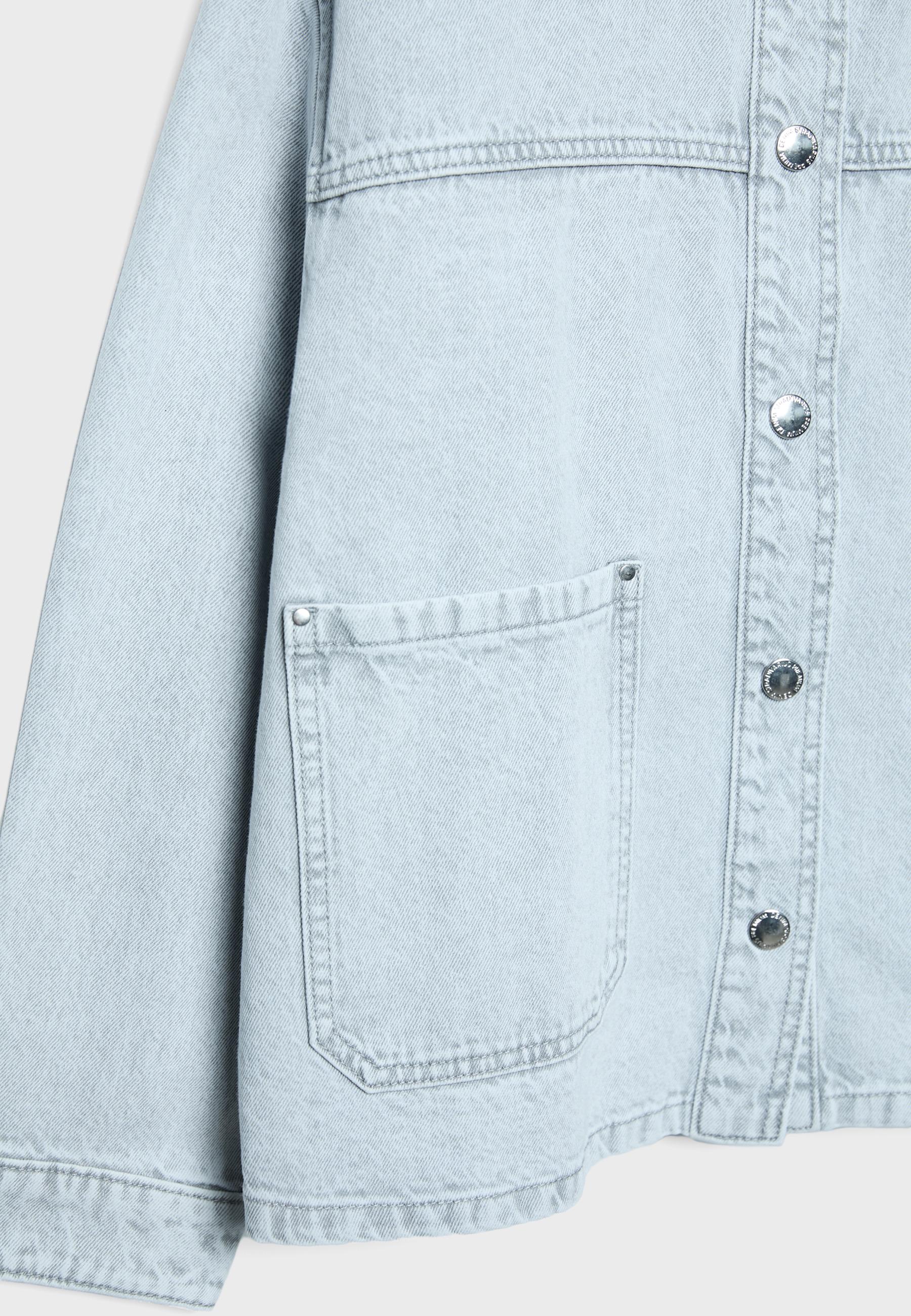 Denim jacket with pockets — LIGHT GREY DENIM WASH