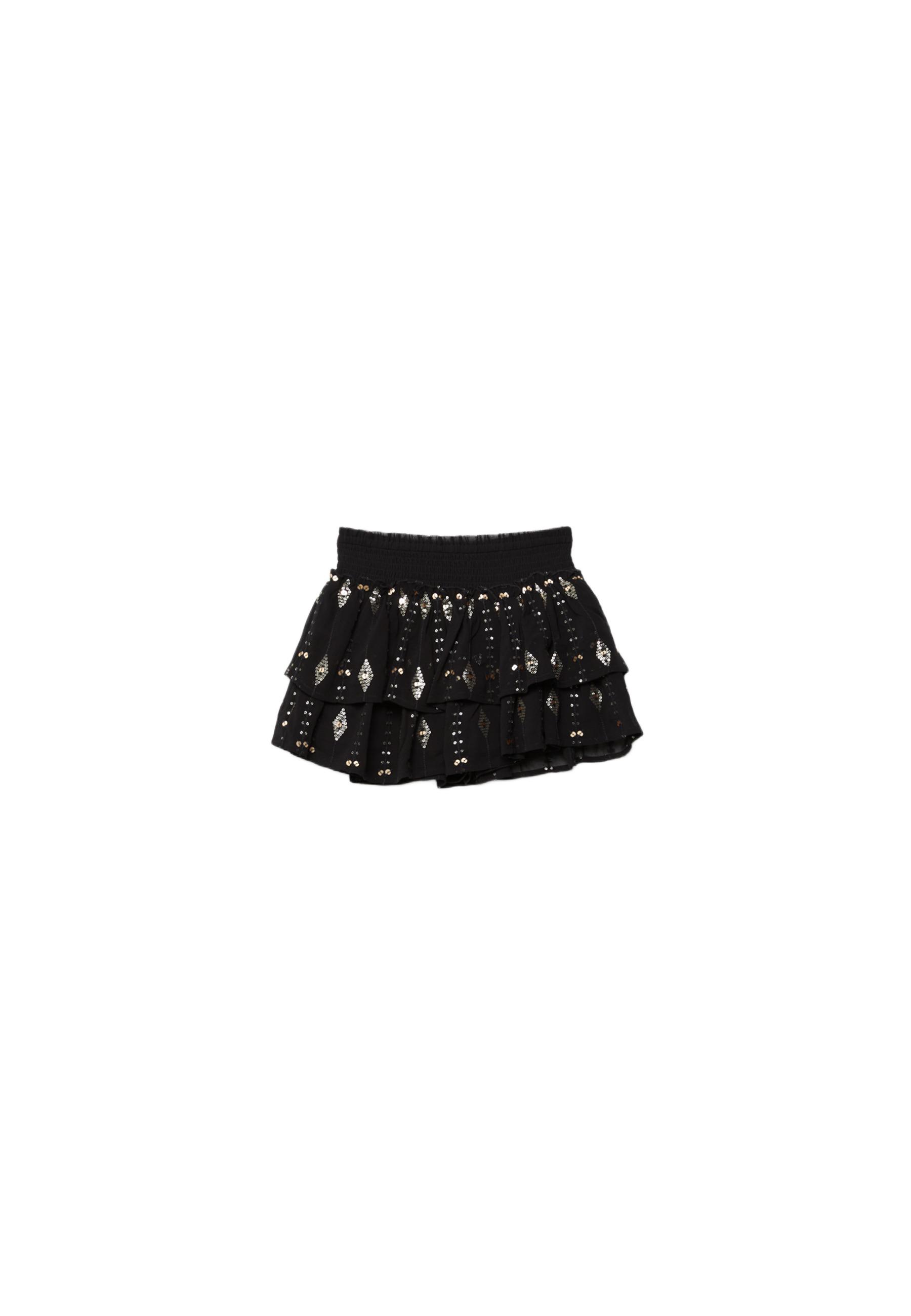 Embroidered mini skirt — Black