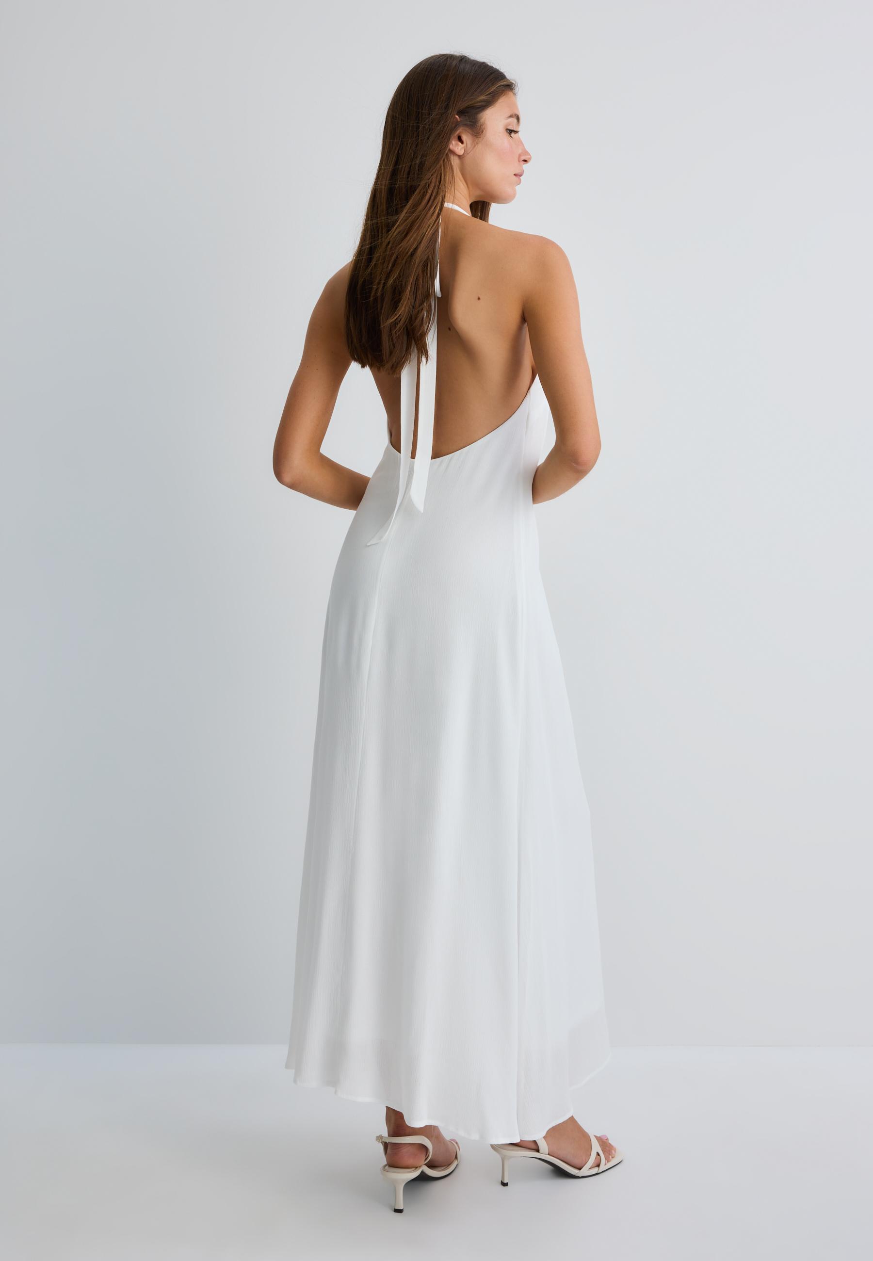 Halter crepe dress — White