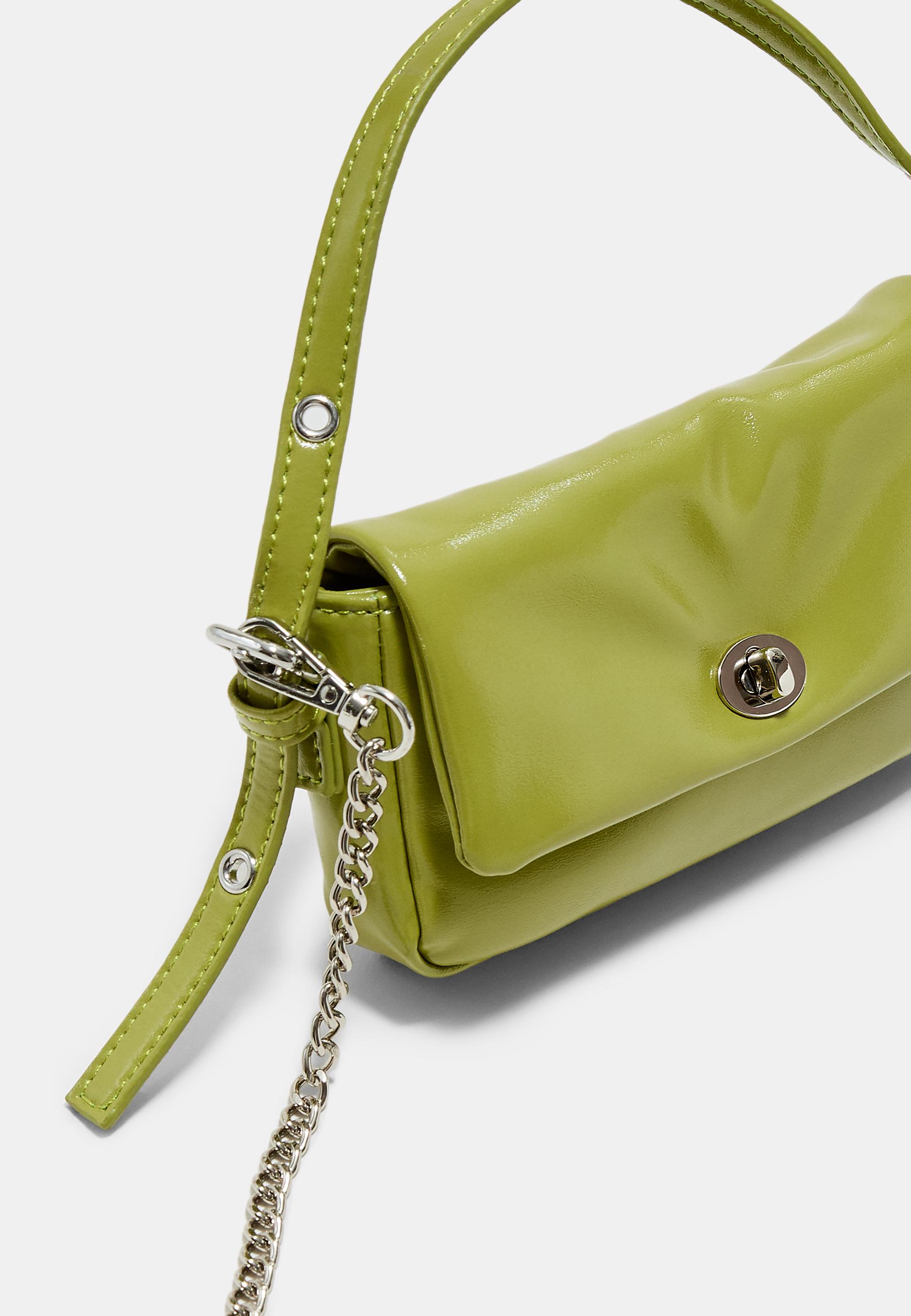 Mini crinkled effect shoulder bag — Pistachio green