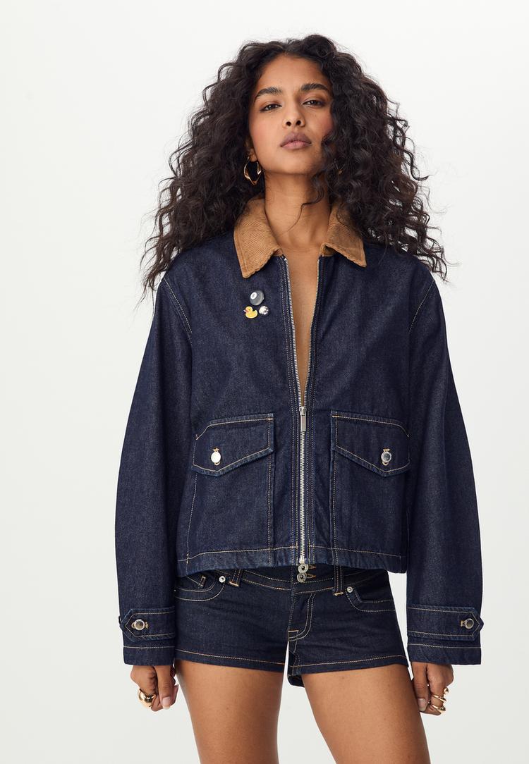 contrast denim jacket