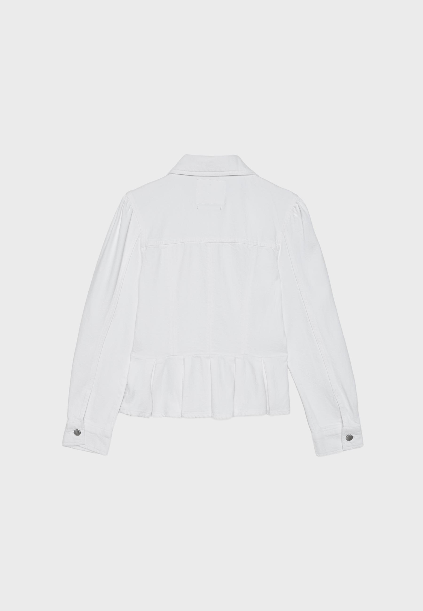 Peplum denim jacket — White