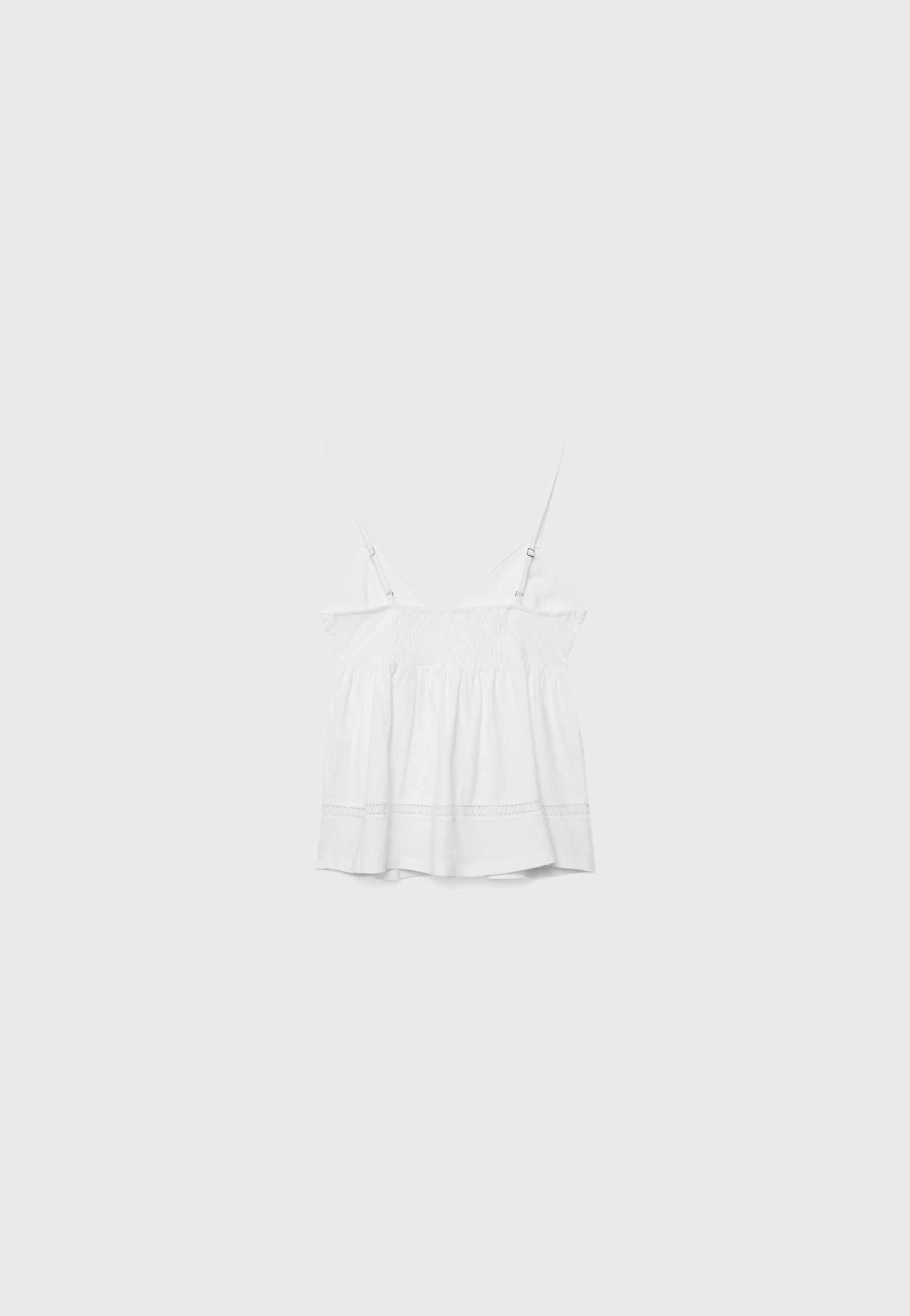 Crochet strappy top — White