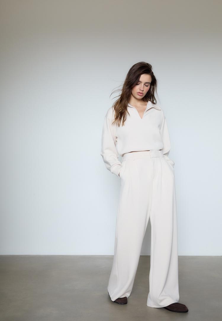 Stradivarius Pantaloni Eleganți, Moi La Atingere Piatră 42