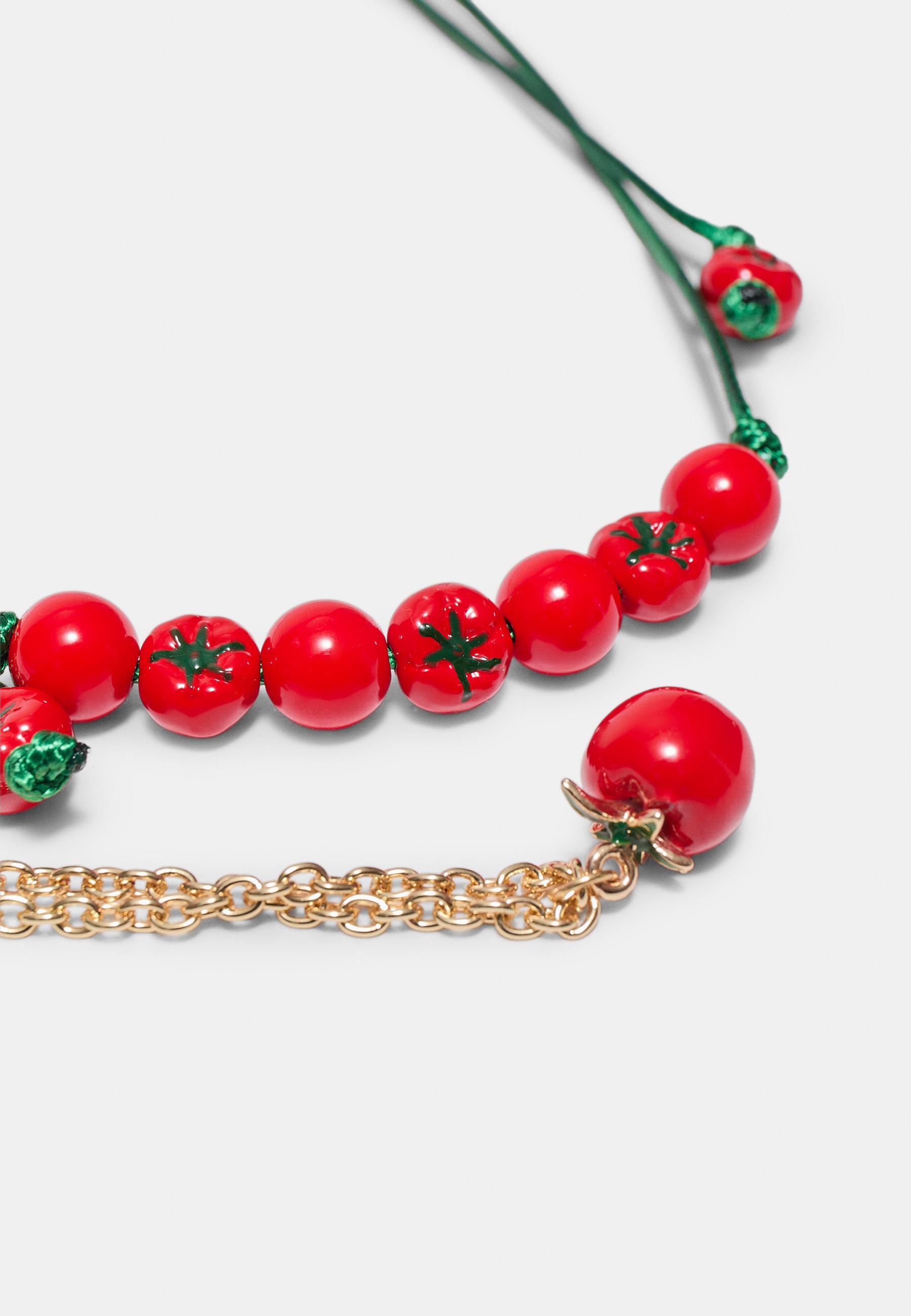 Set of 2 tomato necklaces — Red