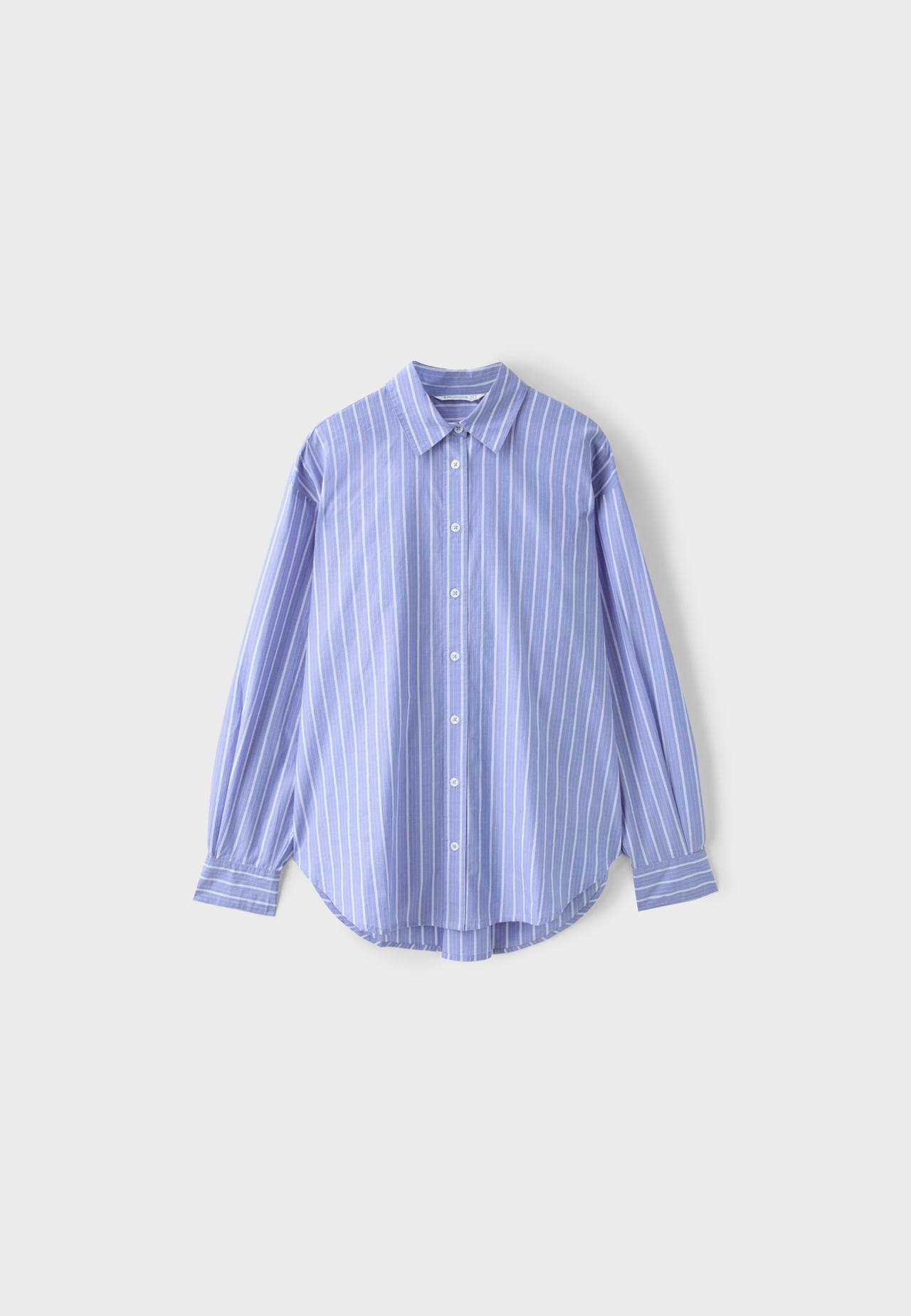 Regular fit adjustable poplin shirt — Sky blue