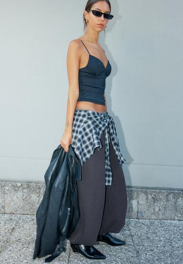 Plush acid wash joggers with toggles — Dark grey 5