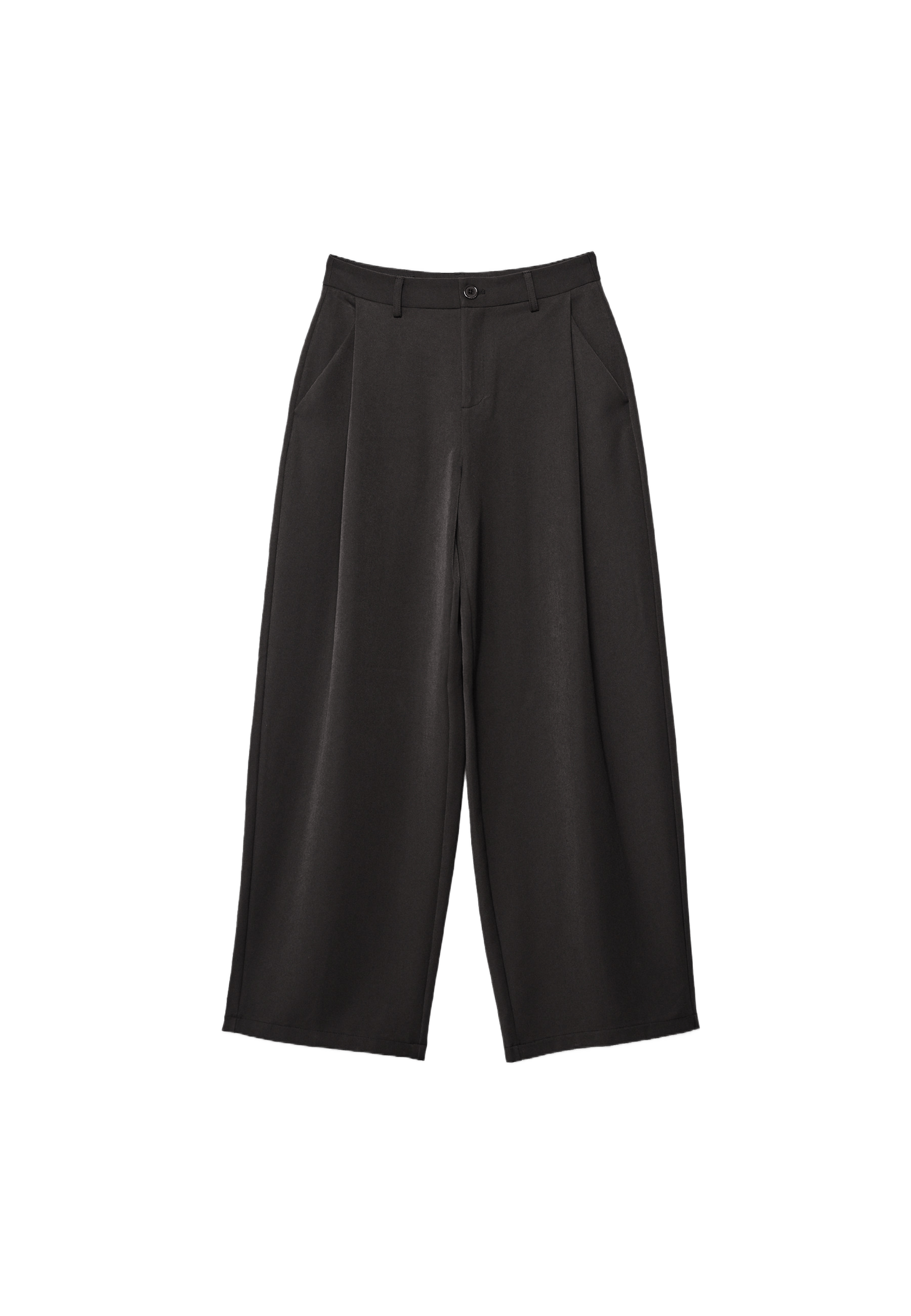 Barrel smart trousers with darts — Brown