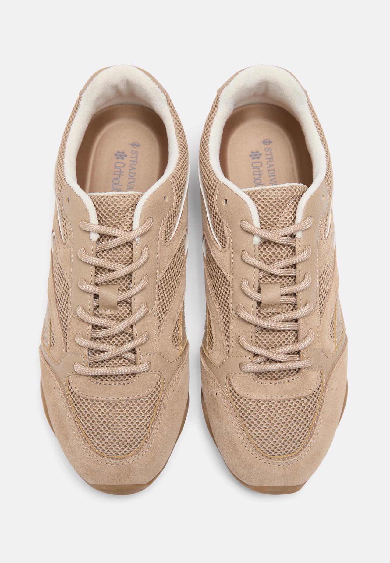 Flexible mesh jogging trainers — BEIGE