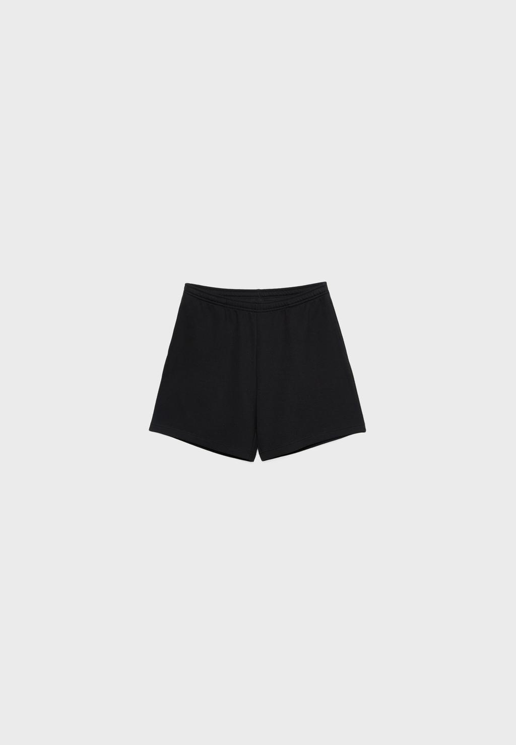 Plush drawstring Bermuda shorts
