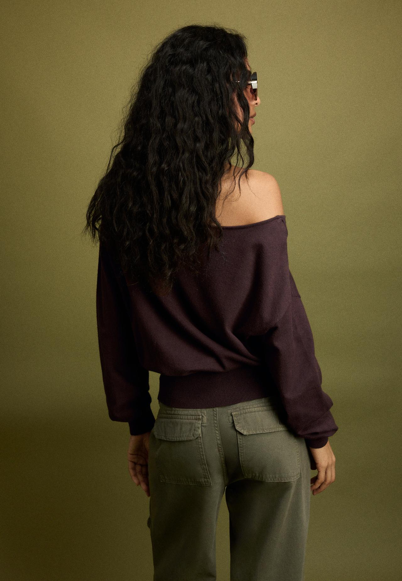 Asymmetric knit jumper — Brown