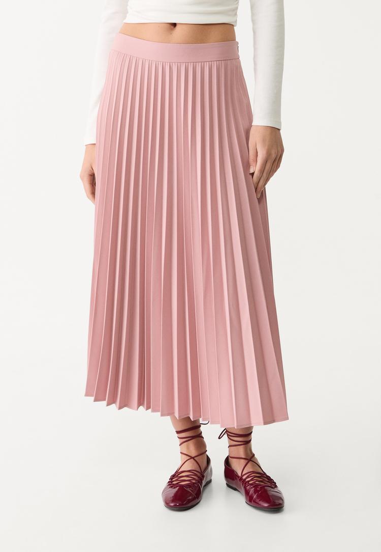 falda midi plisada