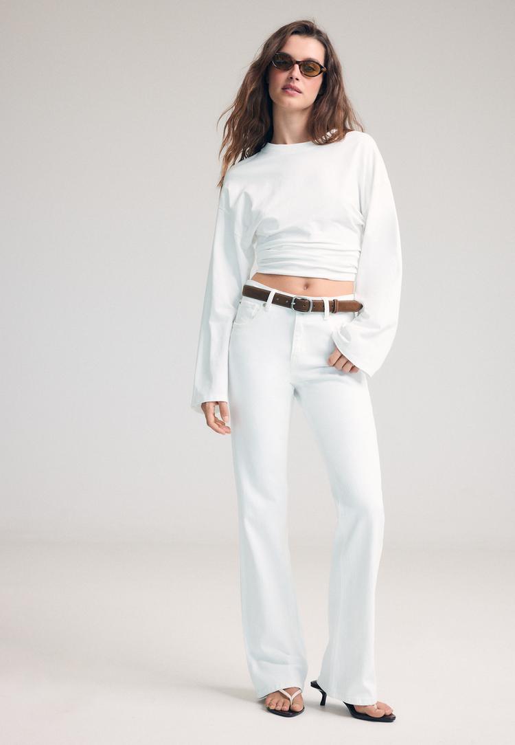 d68 kemerli bootcut jean