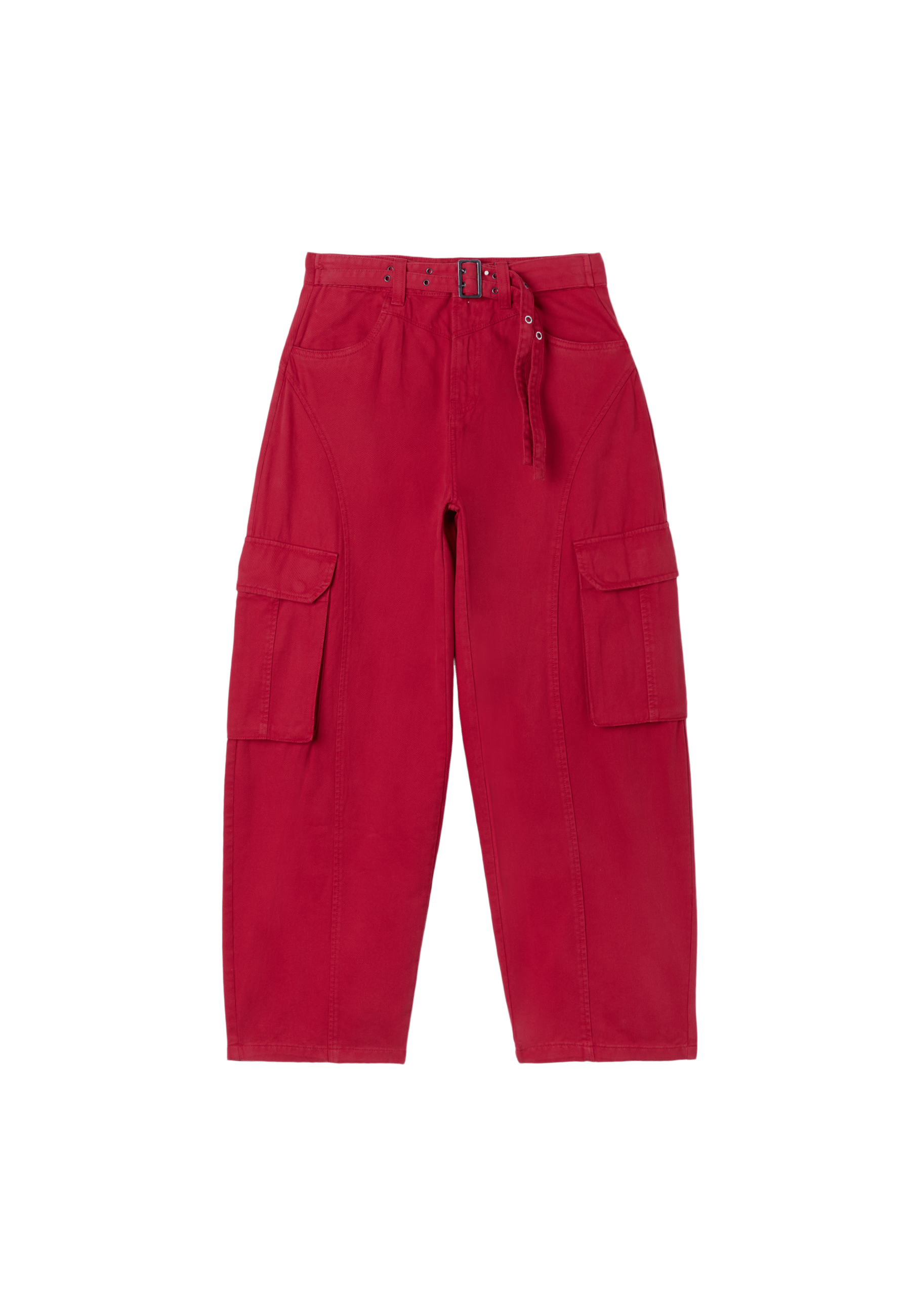 Barrel cargo trousers — Red