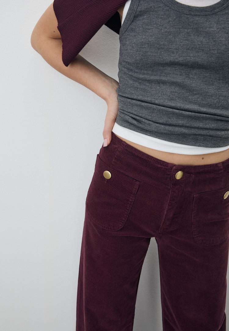 d77 pantalon en velours c%C3%B4tel%C3%A9 minimaliste %C3%A0