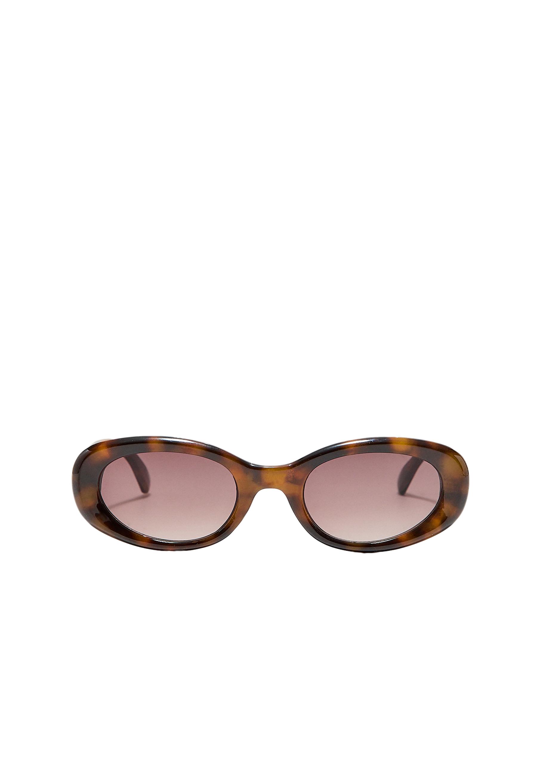 Oval tortoiseshell sunglasses — Brown