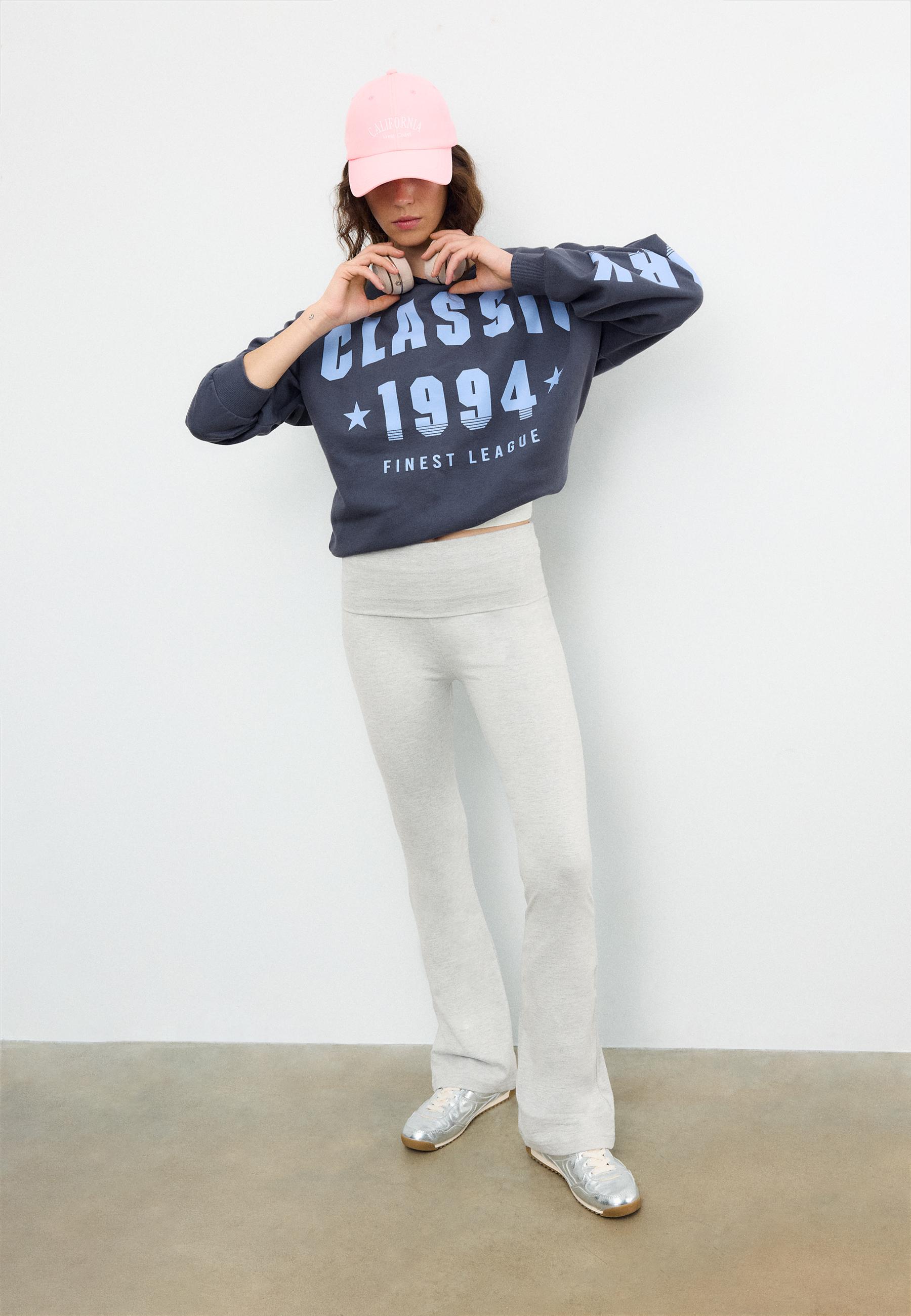 Flared leggings — Grey melange