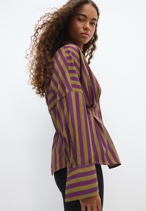 chemise en popeline a plis