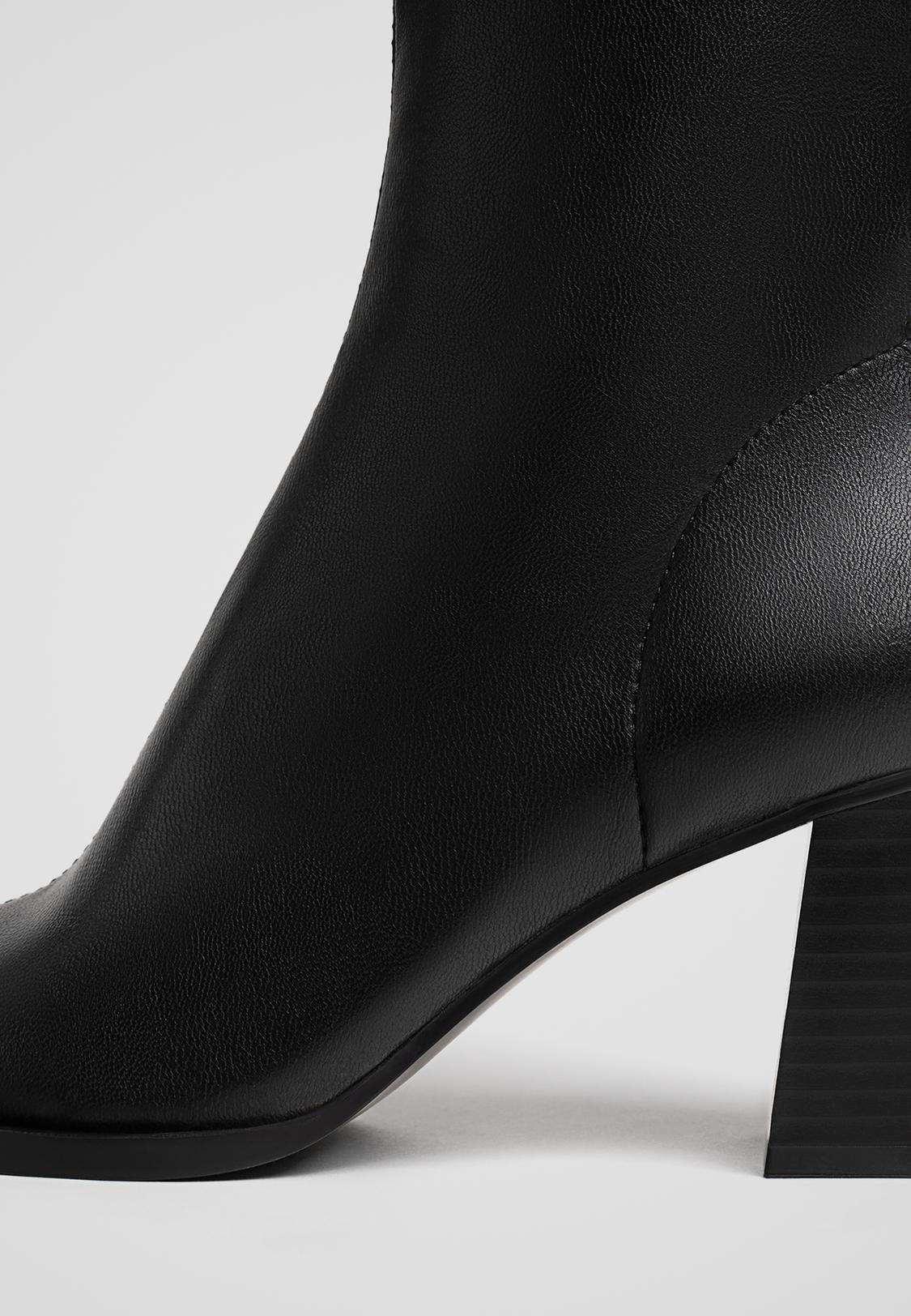 Zapato Botines Tacon Medio Fino Zapatos Salón Mujer Negros Tacón