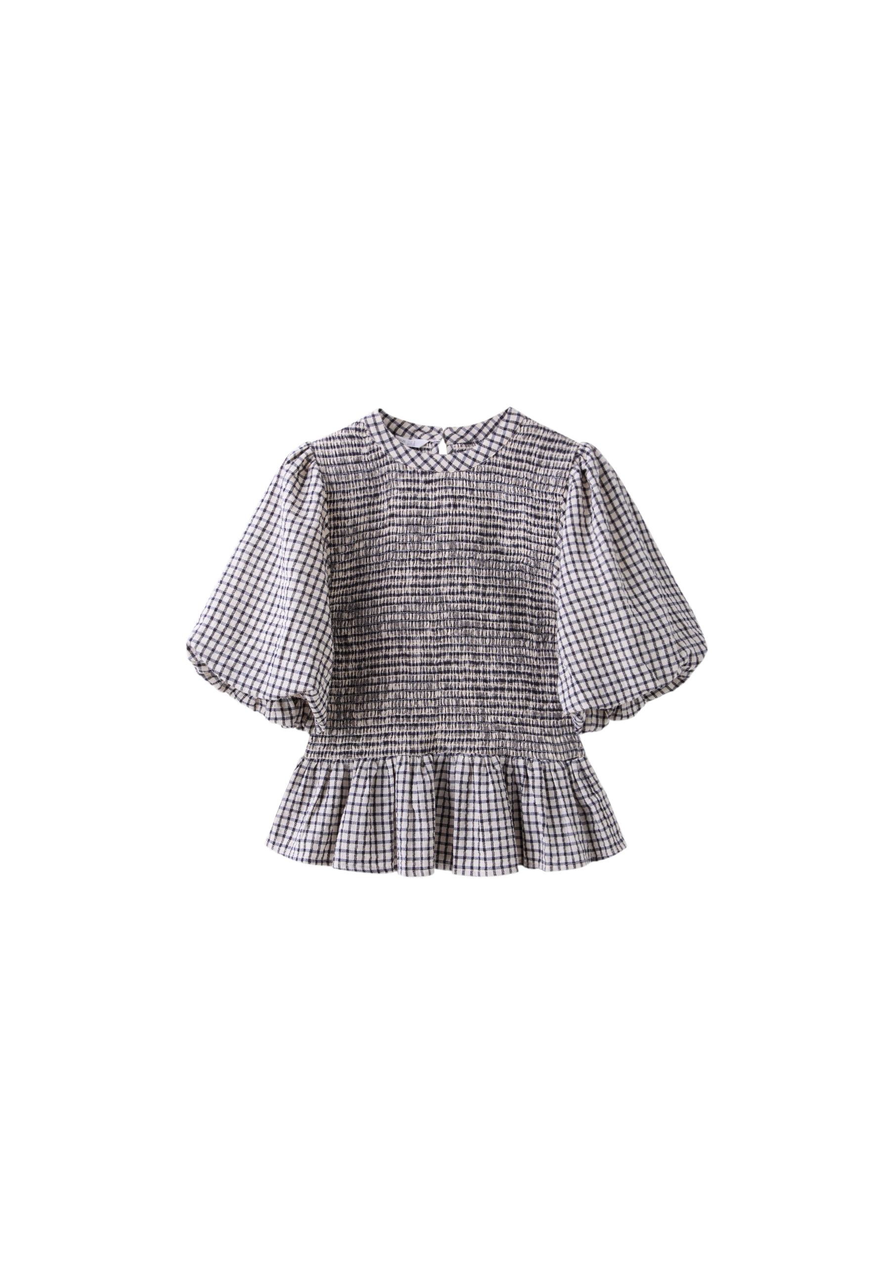 Short sleeve peplum blouse — Ecru (alternate view)