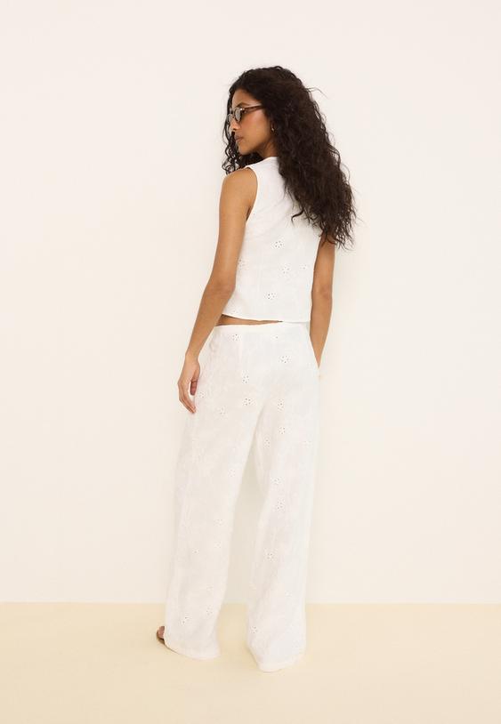 pantalon bordado straight