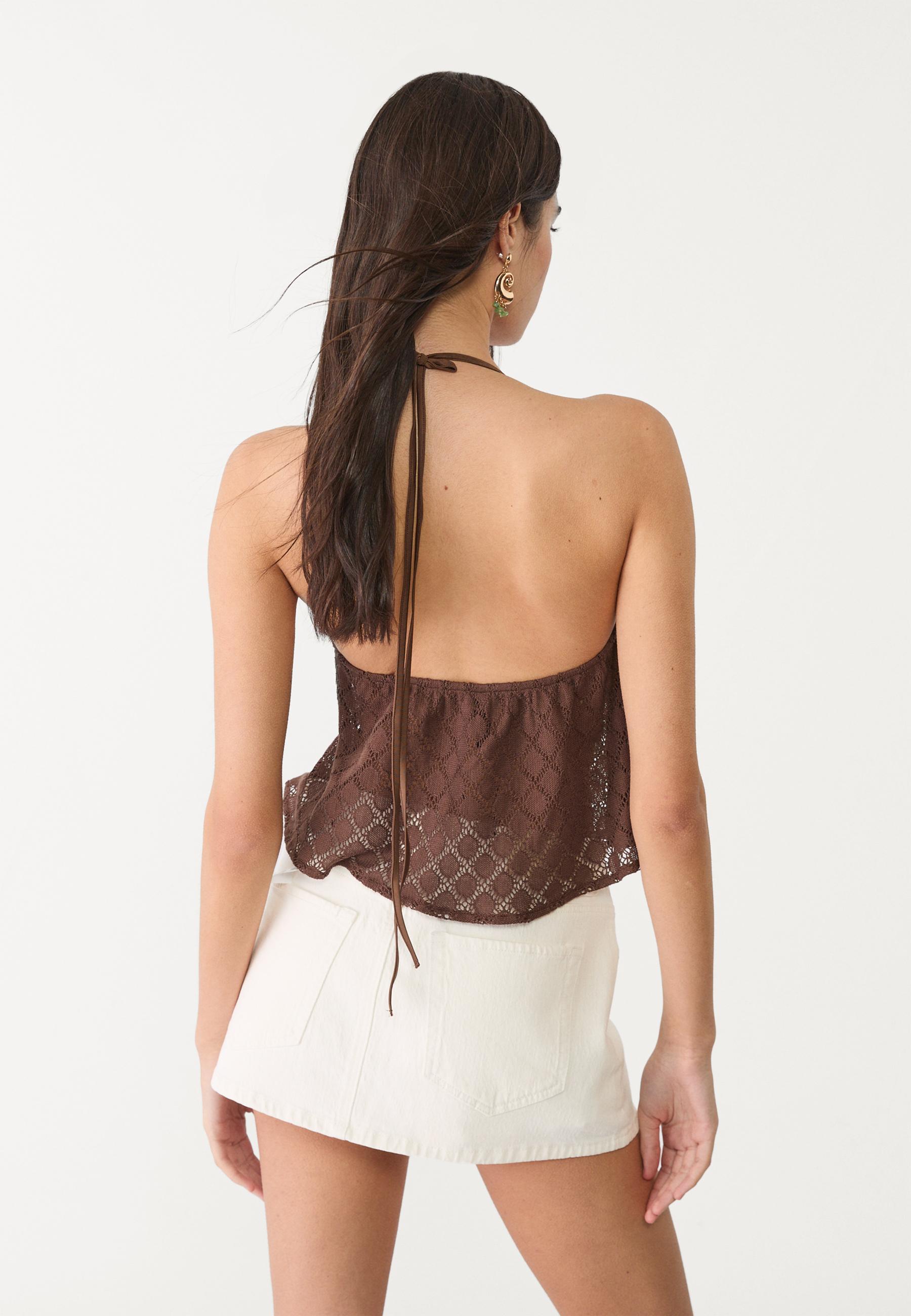 Flowing open-knit top - Women's fashion | Stradivarius