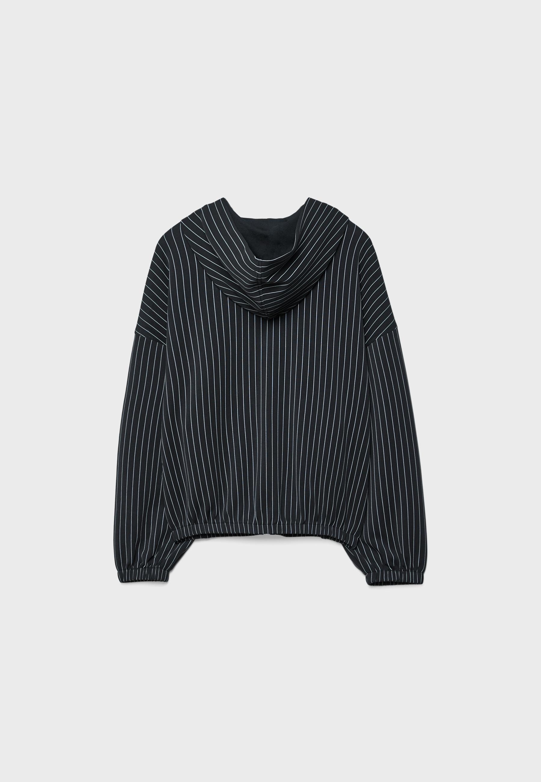 Soft-touch striped sweatshirt — Dark grey