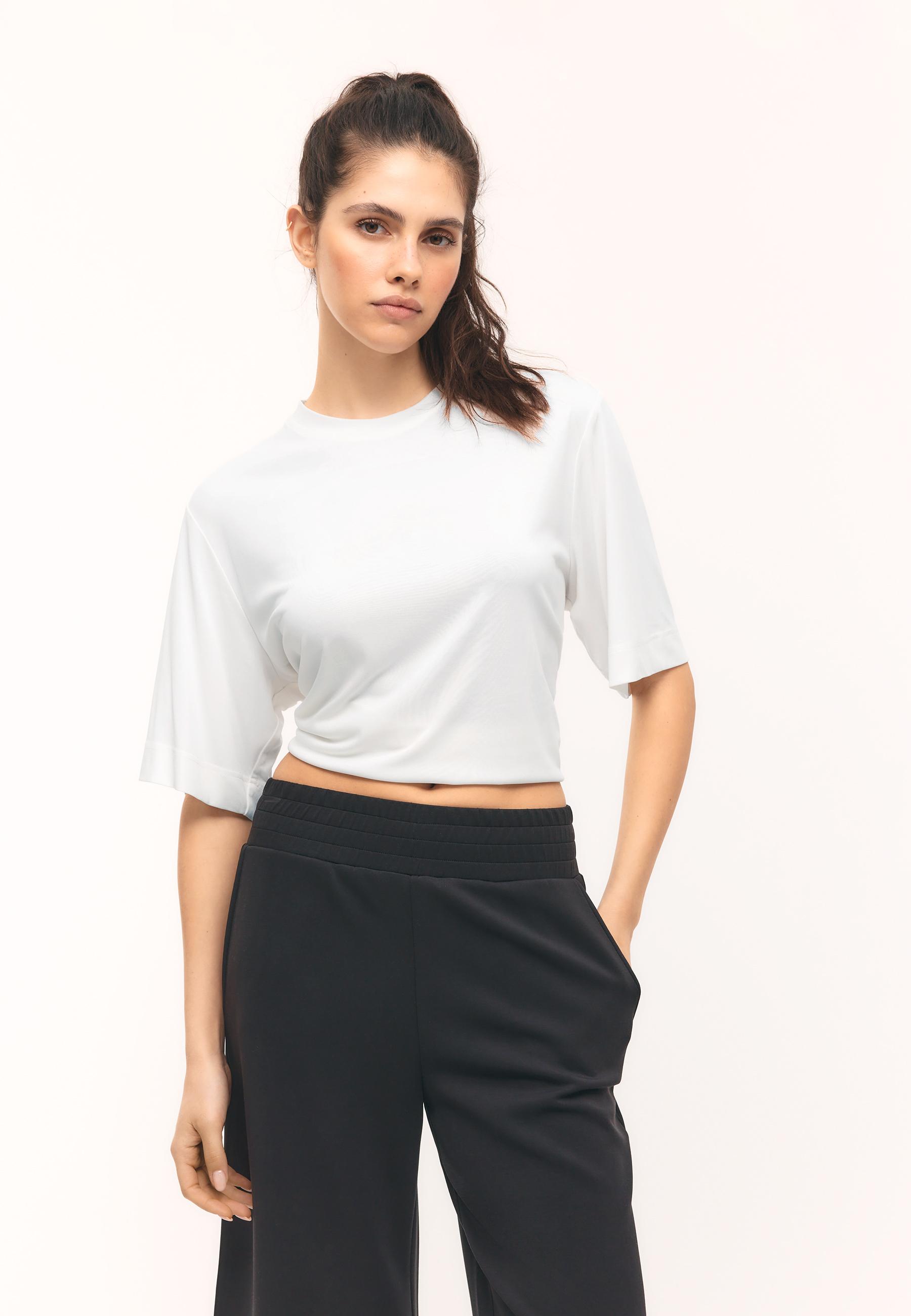 Soft-touch oversize turtleneck — Ecru