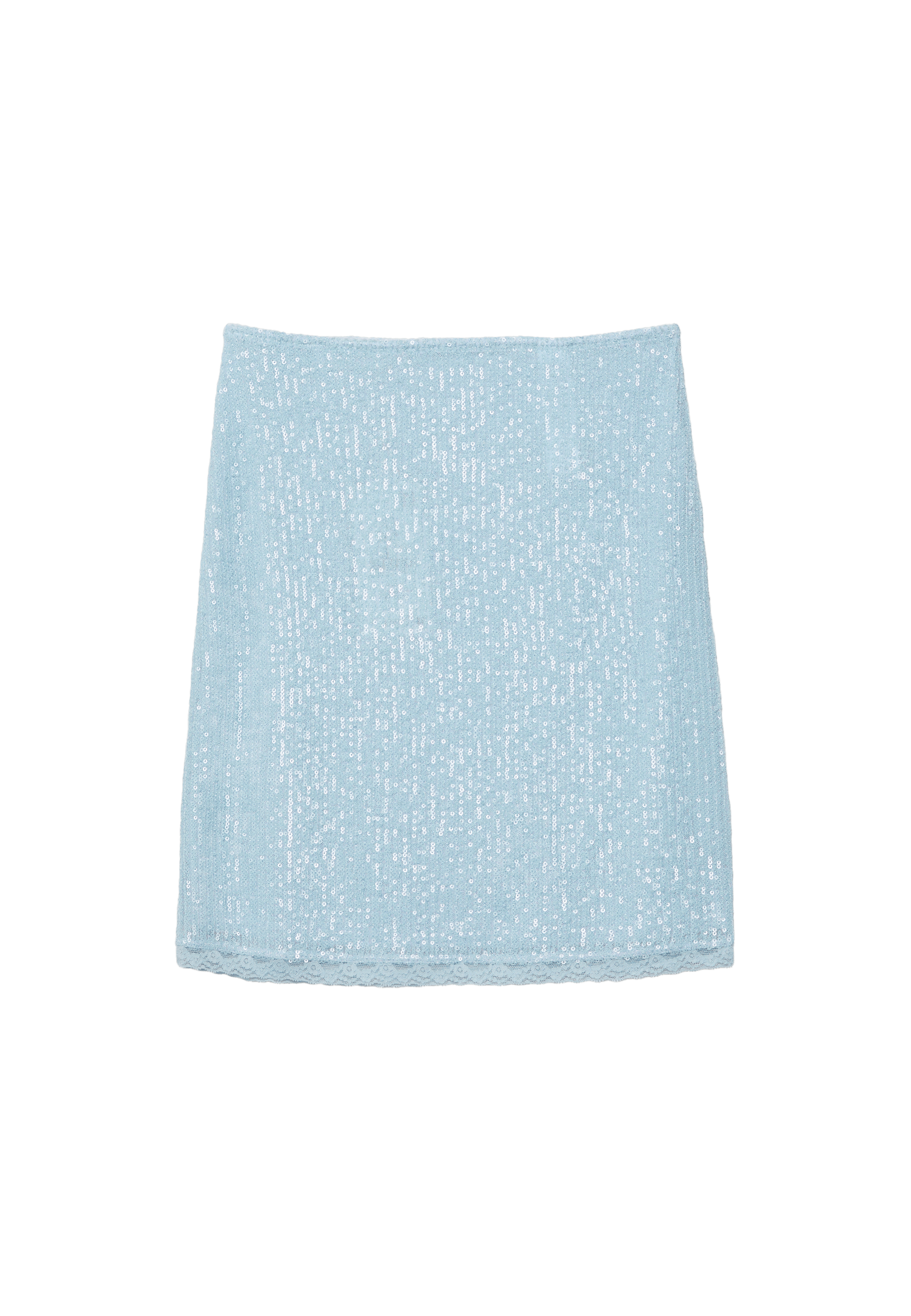 Sequin midi skirt — Sky blue