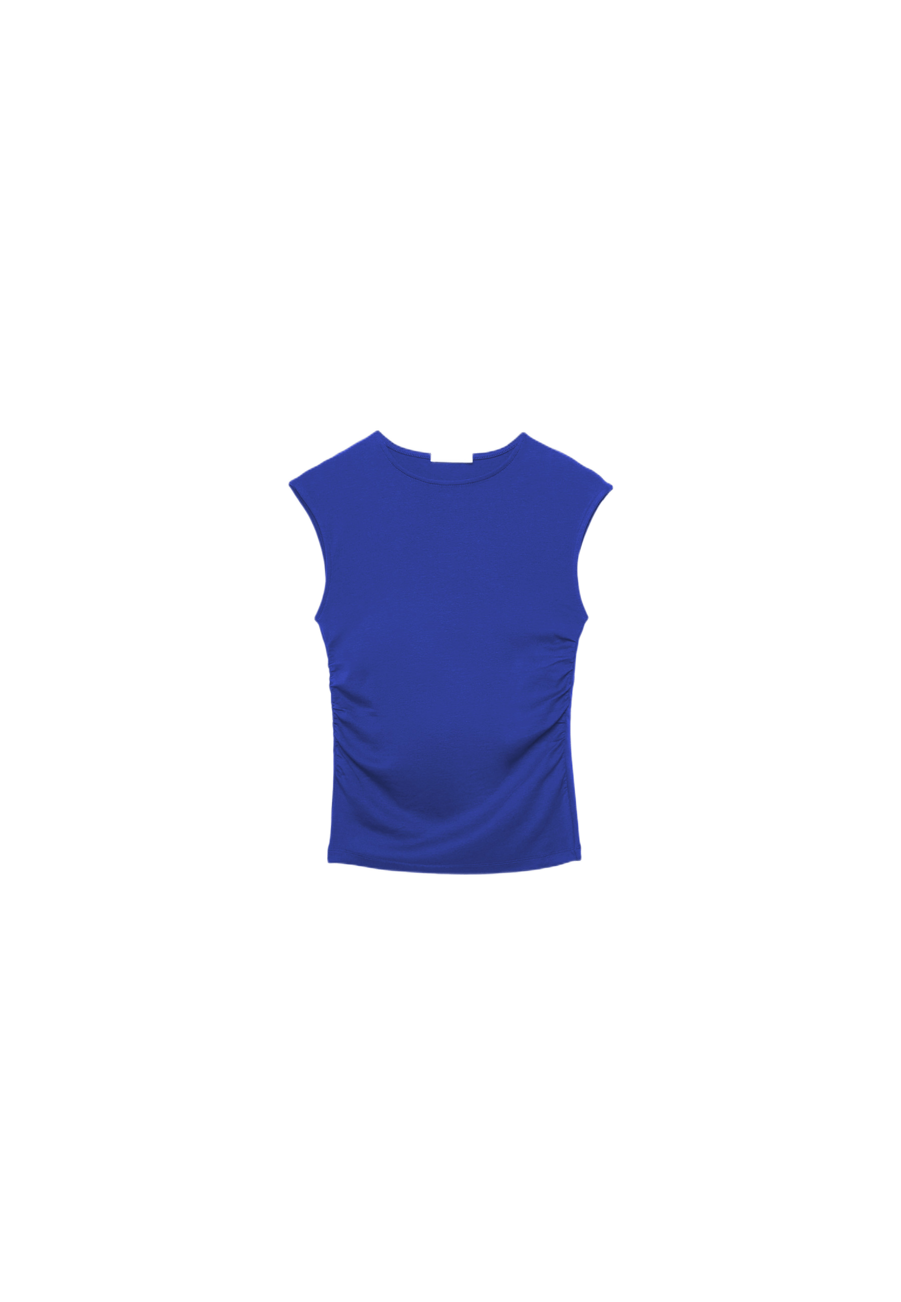 Basic fitted büzgülü t-shirt - Görsel 9
