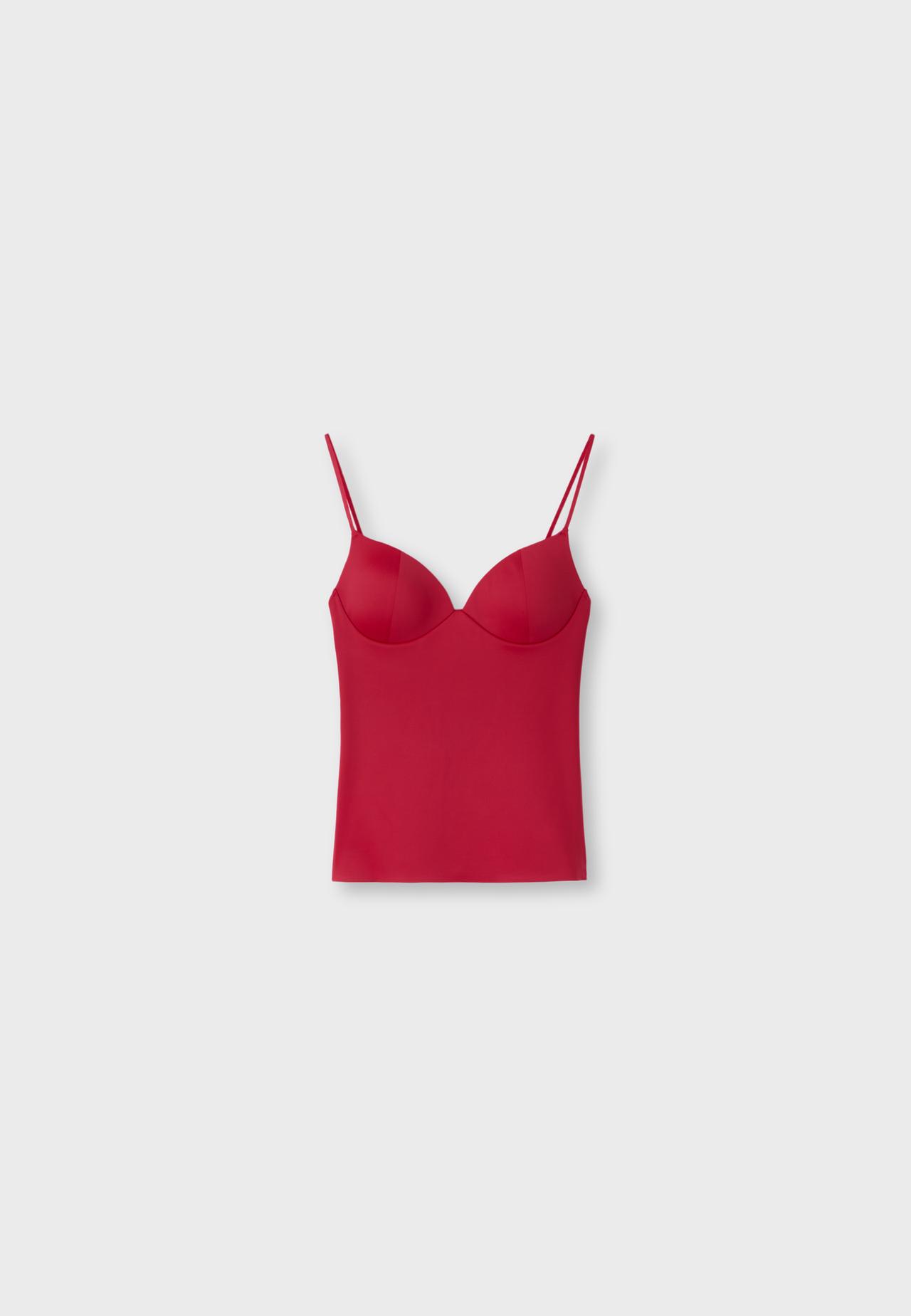 Corsetry-inspired top — Red