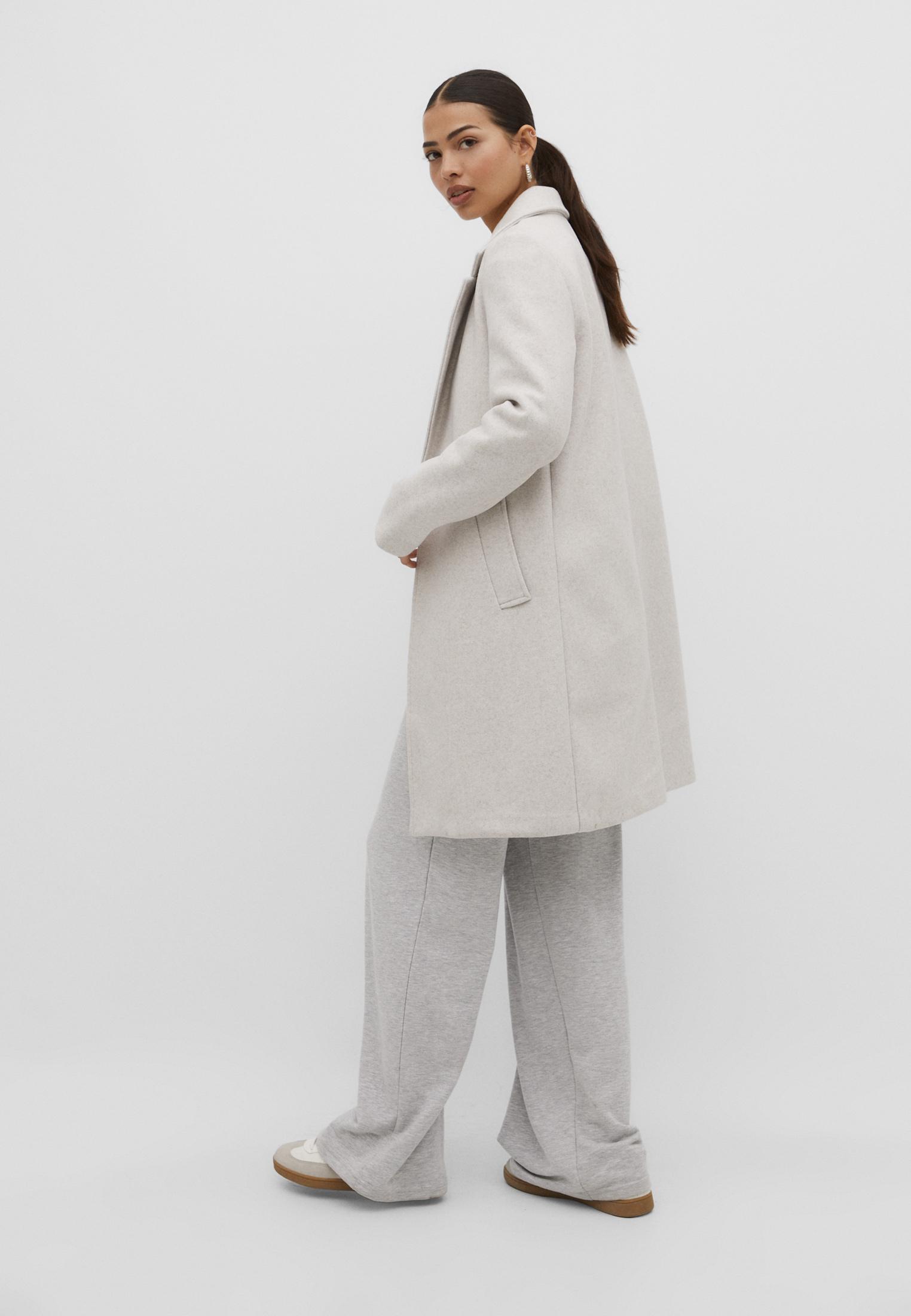 Single-button midi coat — Ecru