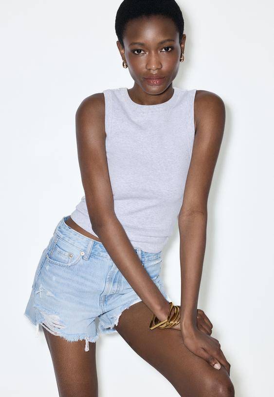 d75 ripped denim shorts