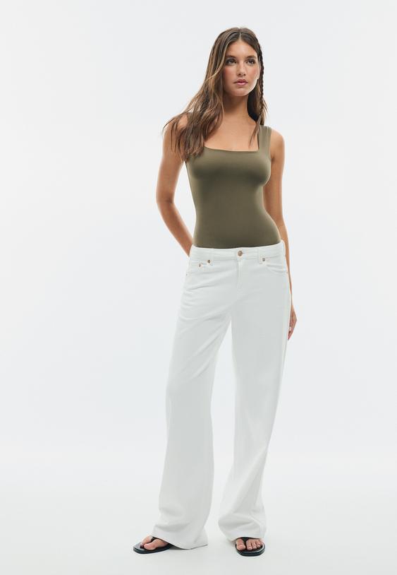 polyamide square neckline bodysuit
