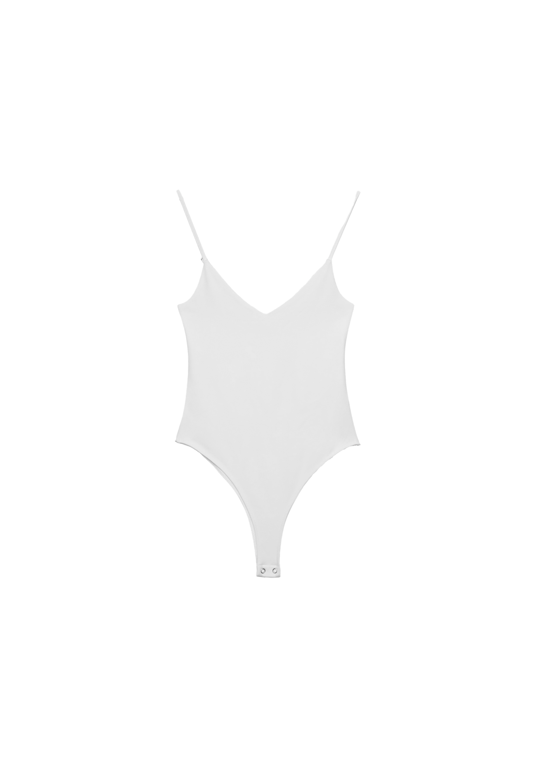 V-neck strappy bodysuit — Ecru