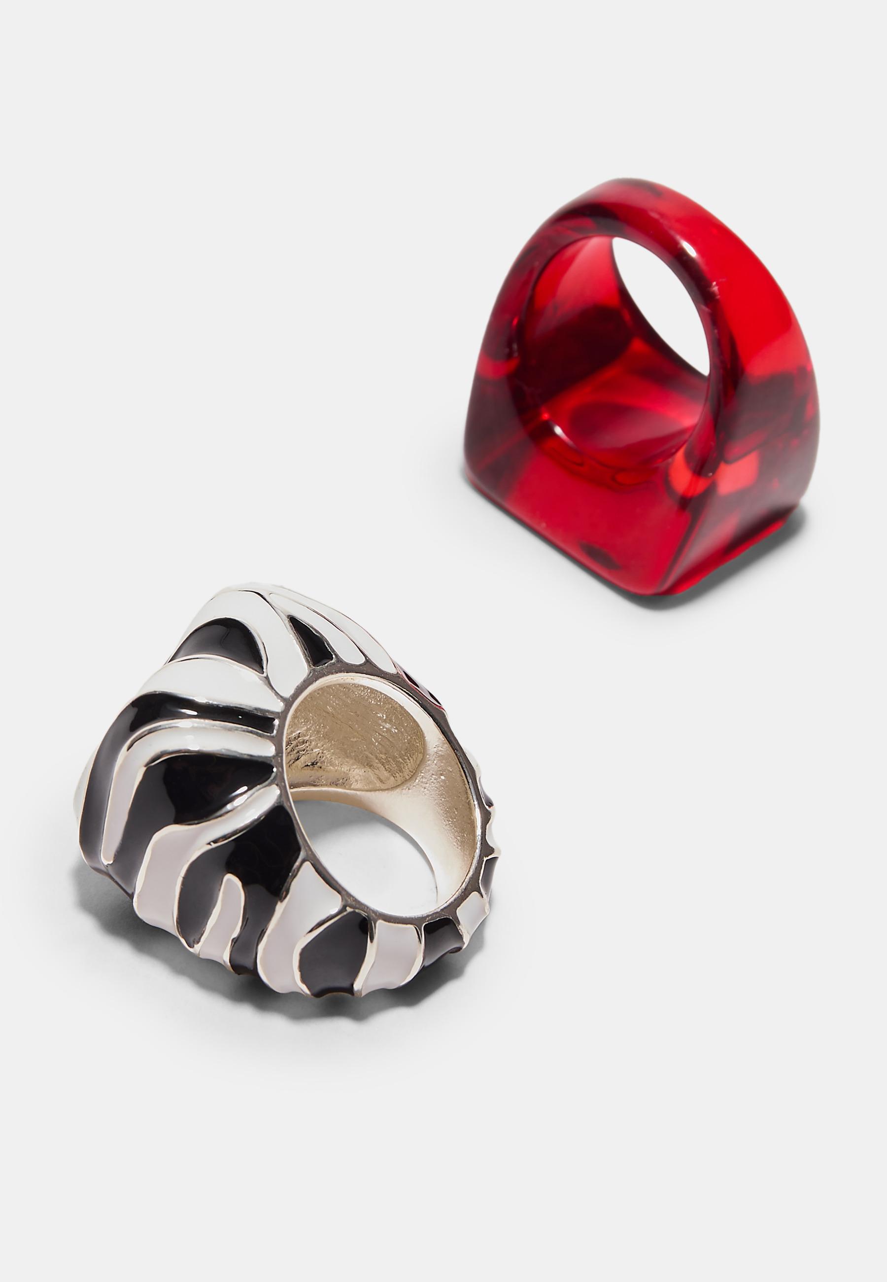 Set of 2 combined rings — Black