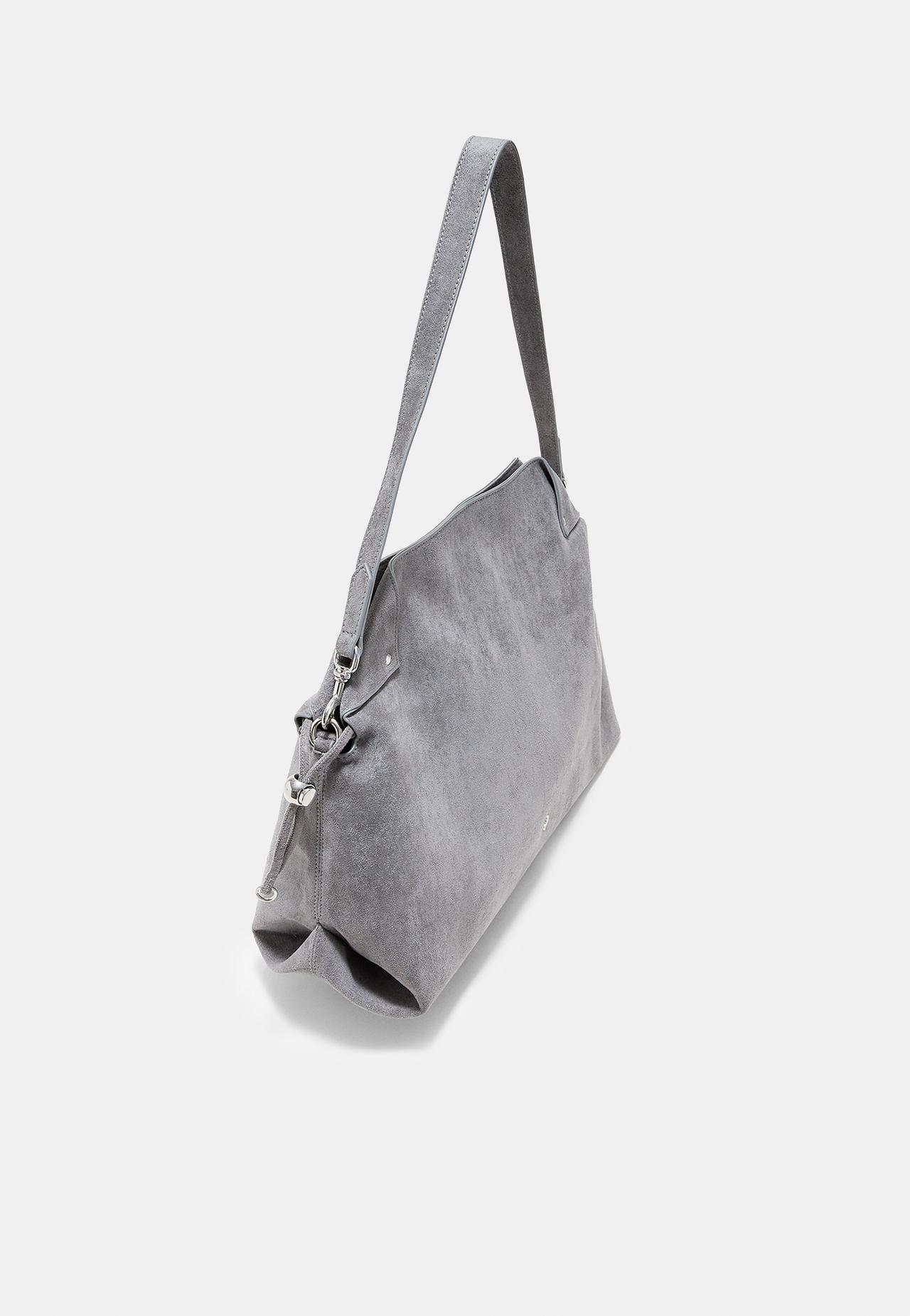 Ruched shoulder bag — Dark grey