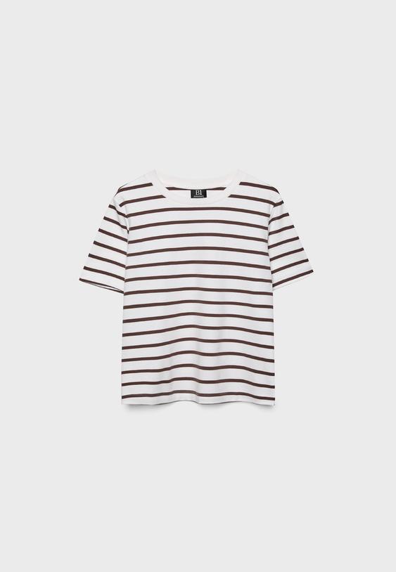Çizgili, heavy weight, regular fit basic tişört - Görsel 19