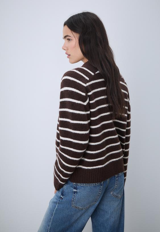 Stradivarius Basic Soft Knit Jumper Brown L